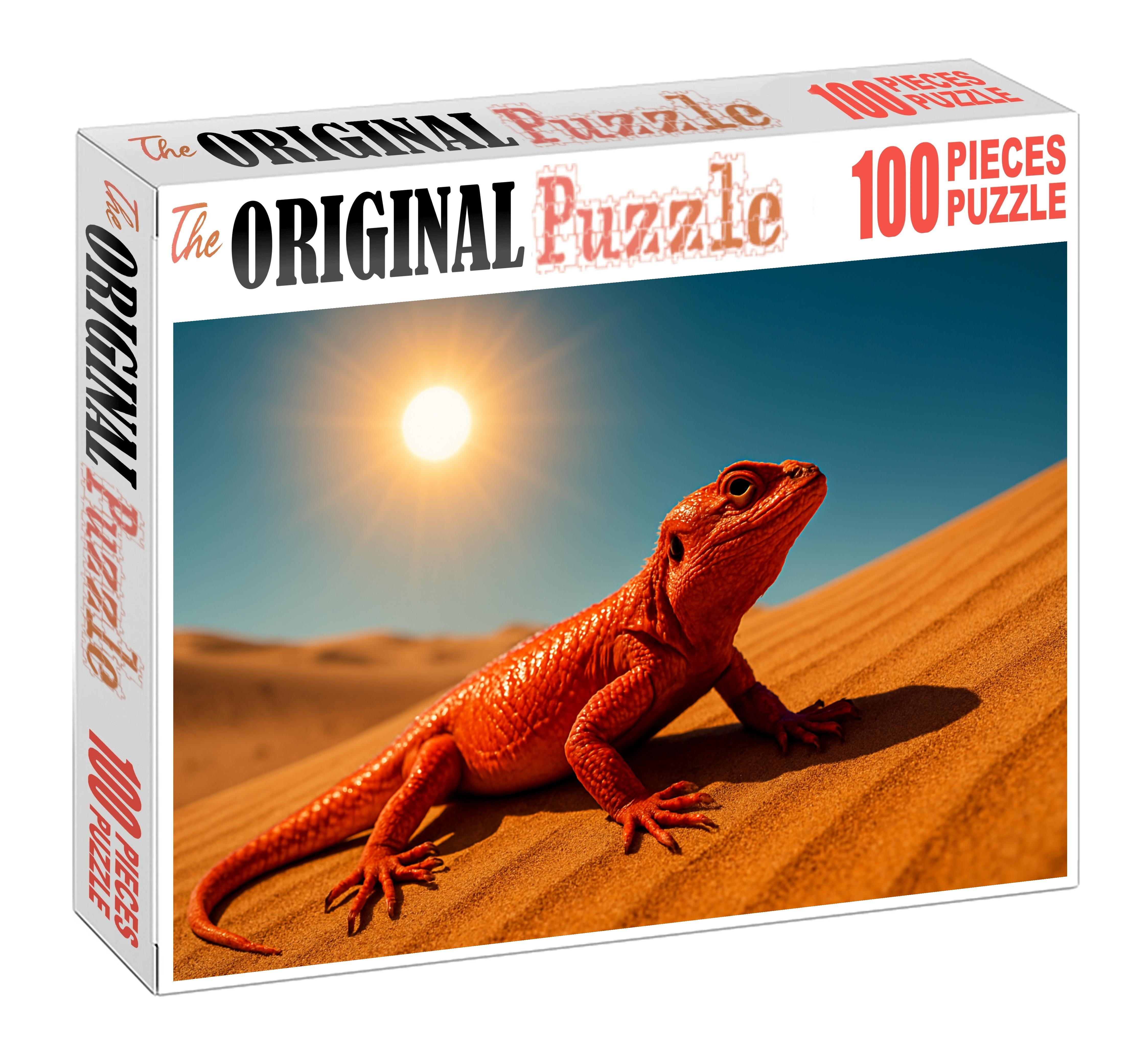 Crimson Dune Lurker Small Reptile With Heat-reflective Scales Mini Puzzle