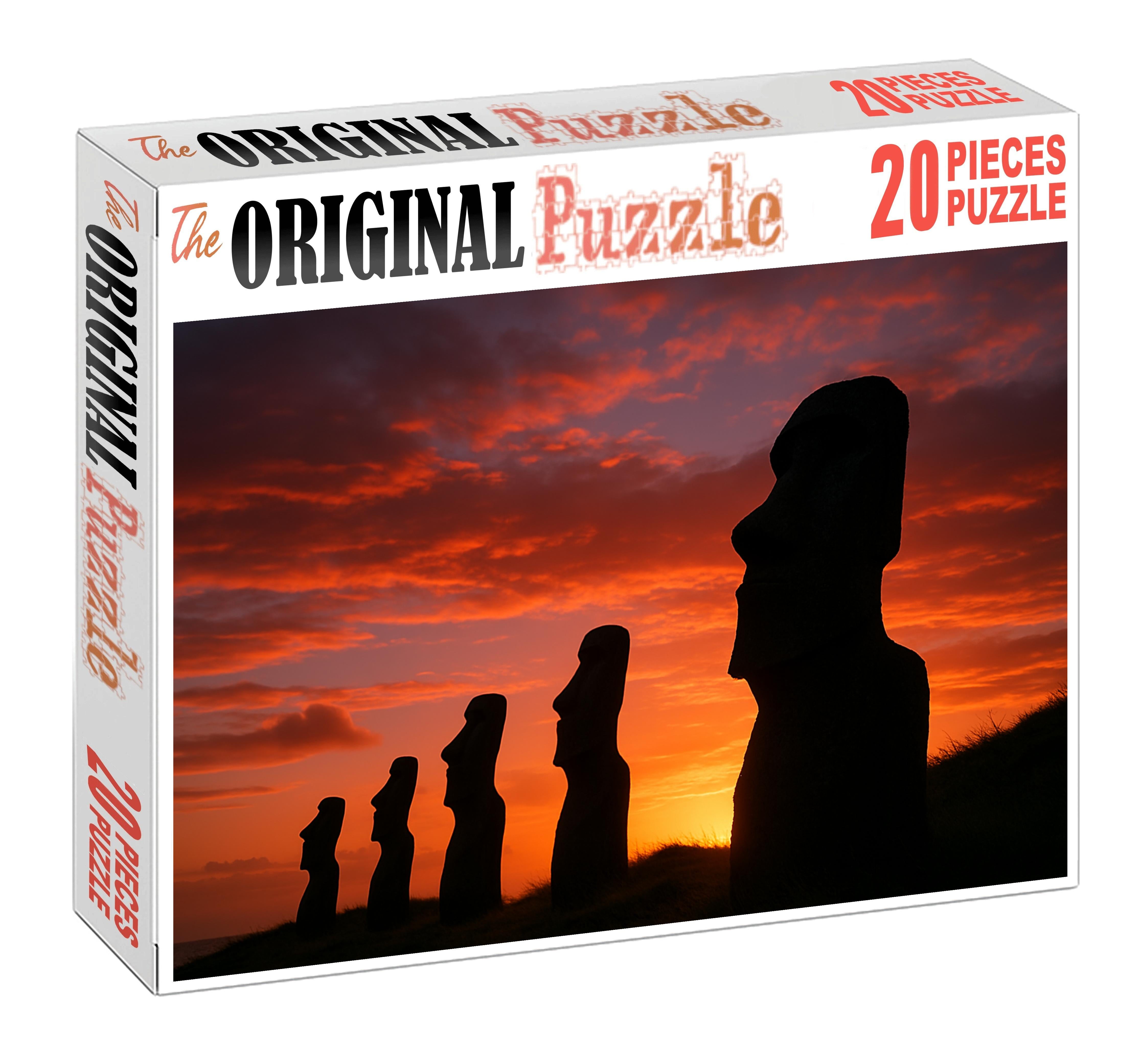Moai Statues Of Easter Island Chile  Recognized By 7122 Worldwide For Mysterious Monolithic Sculptures Puzzle Challenge
