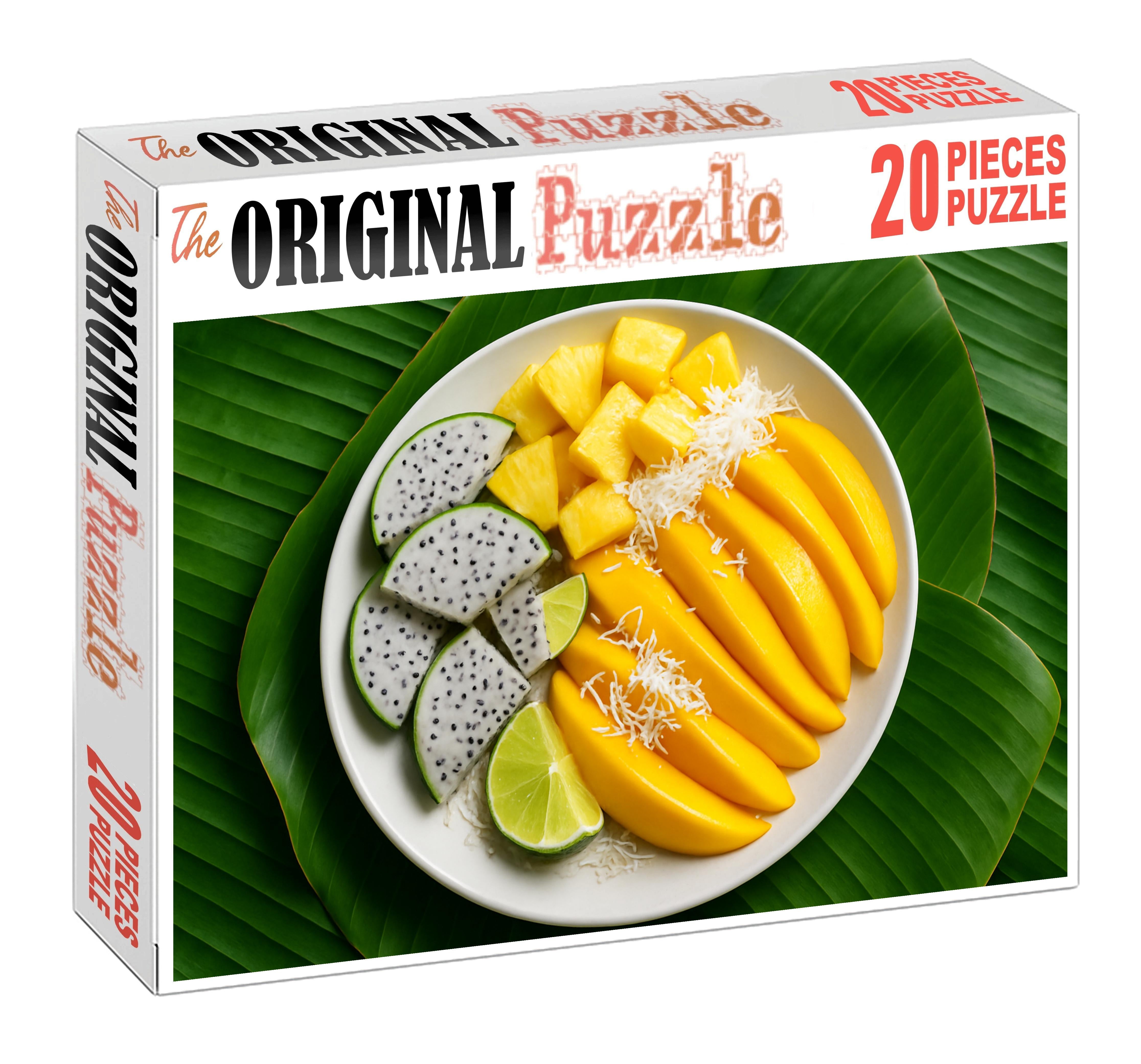 Tropical Breeze Medley Mango Pineapple And Dragon Fruit Elegance 20 Piece Puzzle