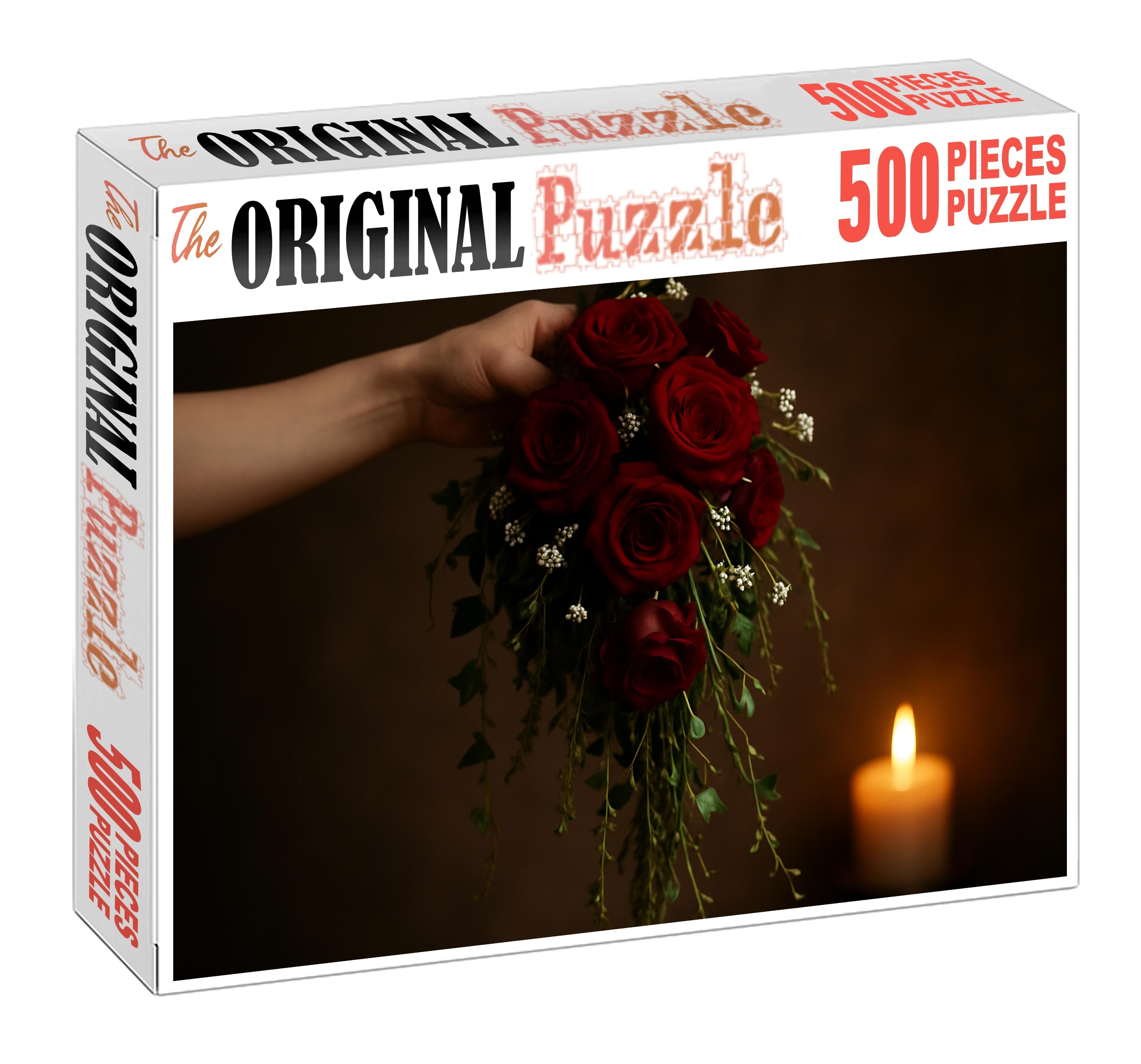 Crimson Cascade Wedding Bouquet 200 Piece Puzzle