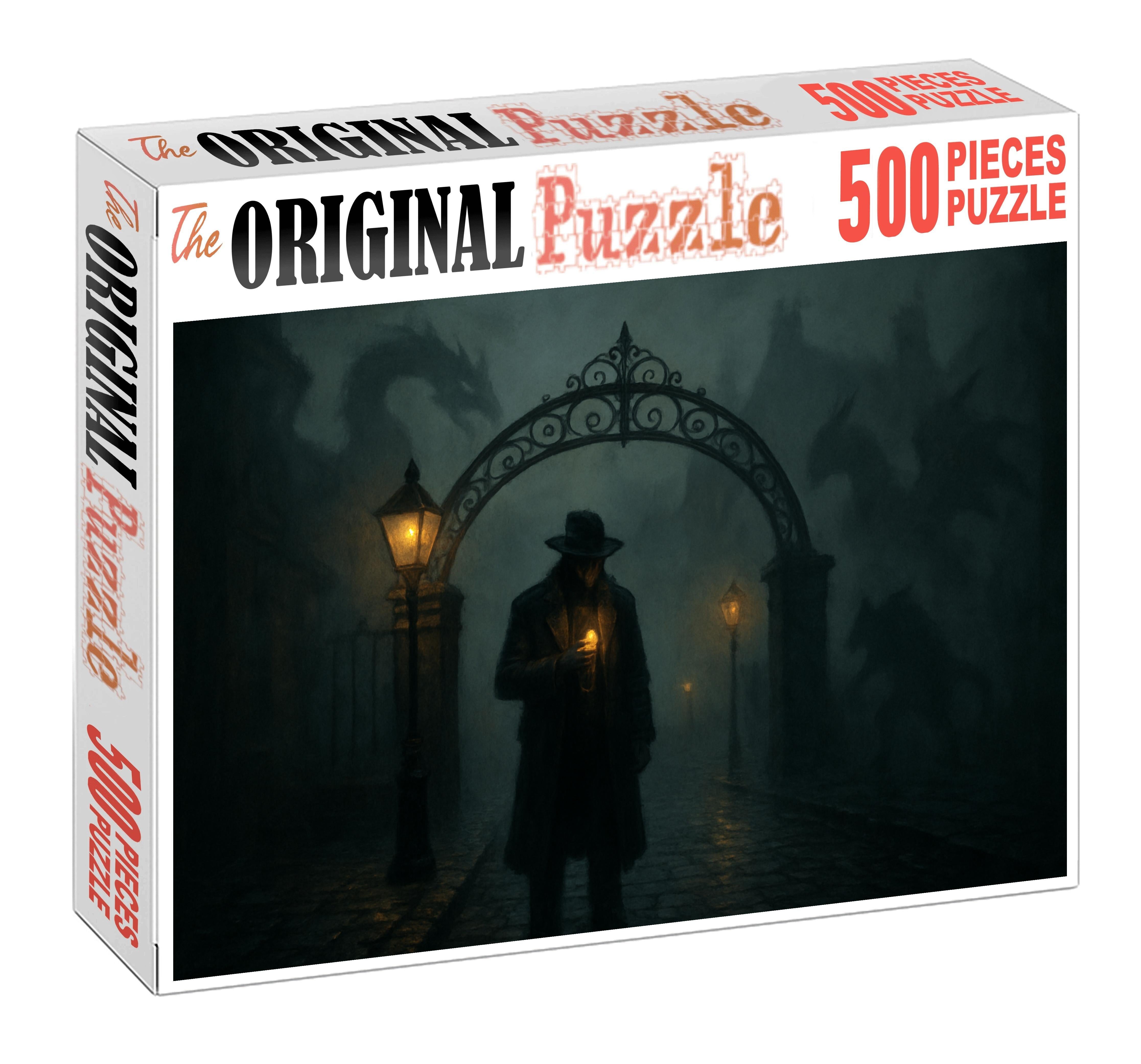 Fantasy Noir Underworld Mystical Crime And Shadowy Deals Custom Jigsaw Puzzle