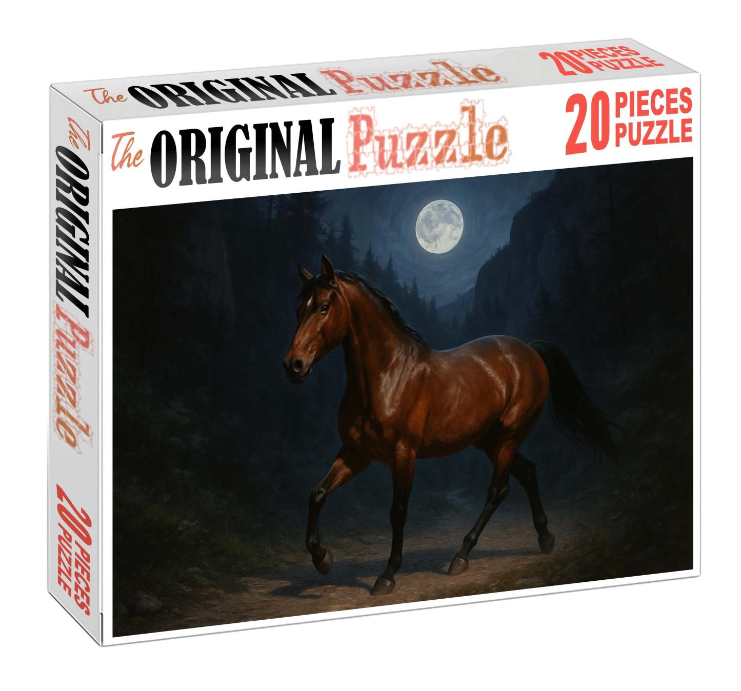 Moonlit Canyon Charger Rugged Bay Gelding With Sturdy Build Custom Jigsaw Puzzle