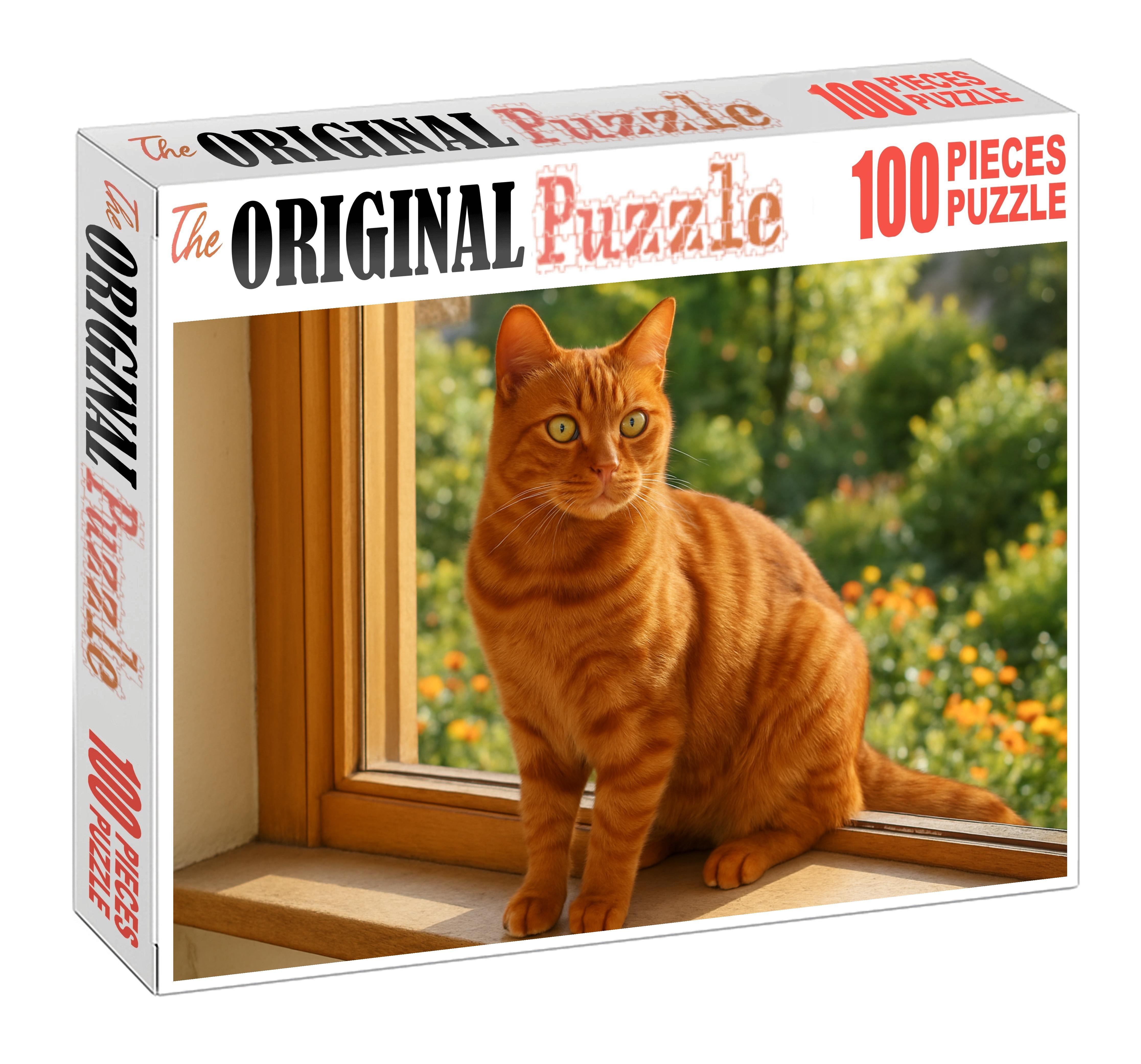 Copper Gleam Shining Copper-toned Cat With Bold Personality 20 Piece Puzzle