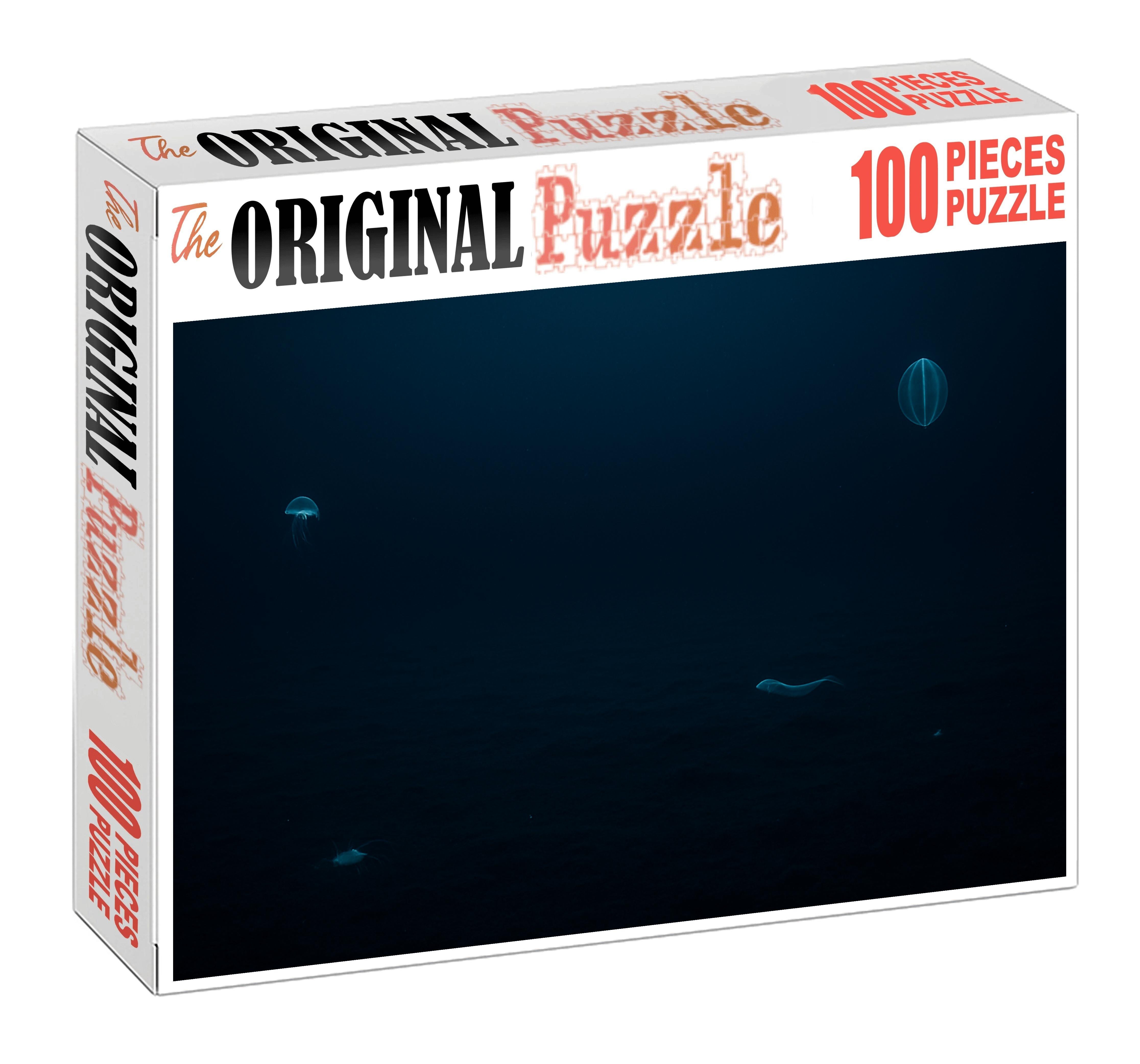Abyssal Plain Silence Endless Dark Depths Under A Faint Blue Glow 20 Piece Puzzle