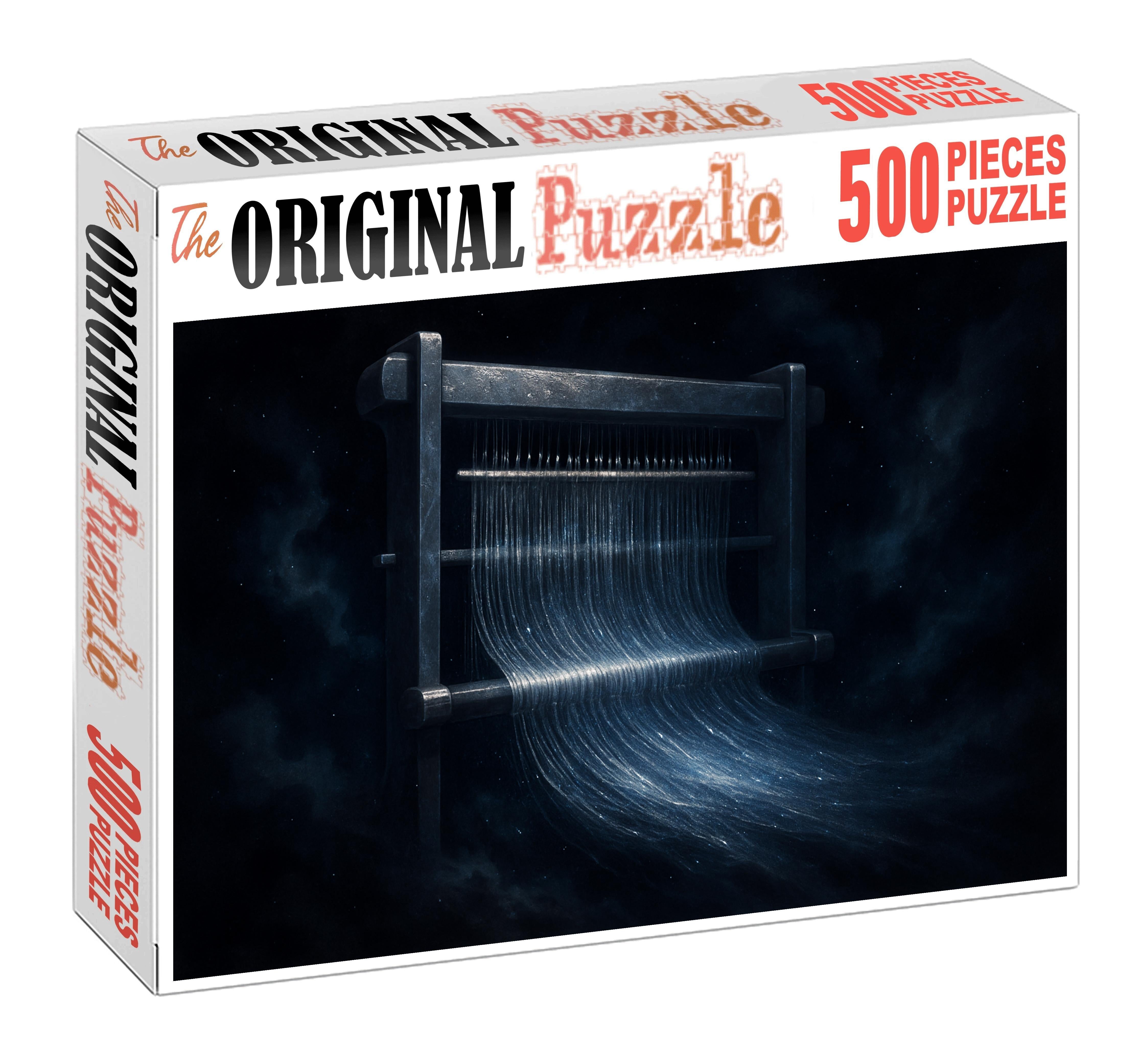 Celestial Loom Threads Of Starlight Weaving Through Velvet Shadows Unique Puzzle Design