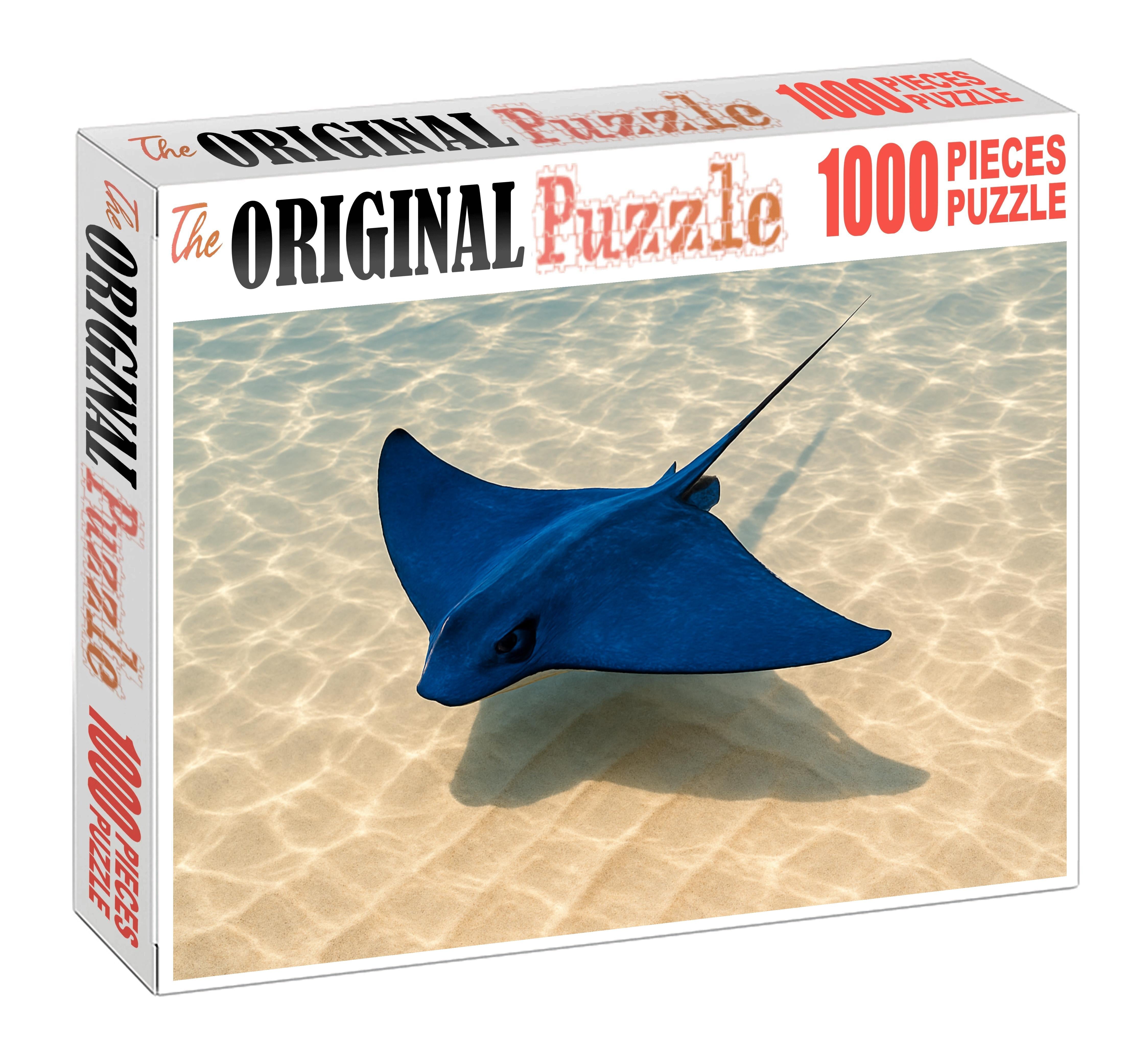 Sapphire Glide Ray Streamlined Filter-feeder With Electric Blue Pectorals Puzzle For Adults