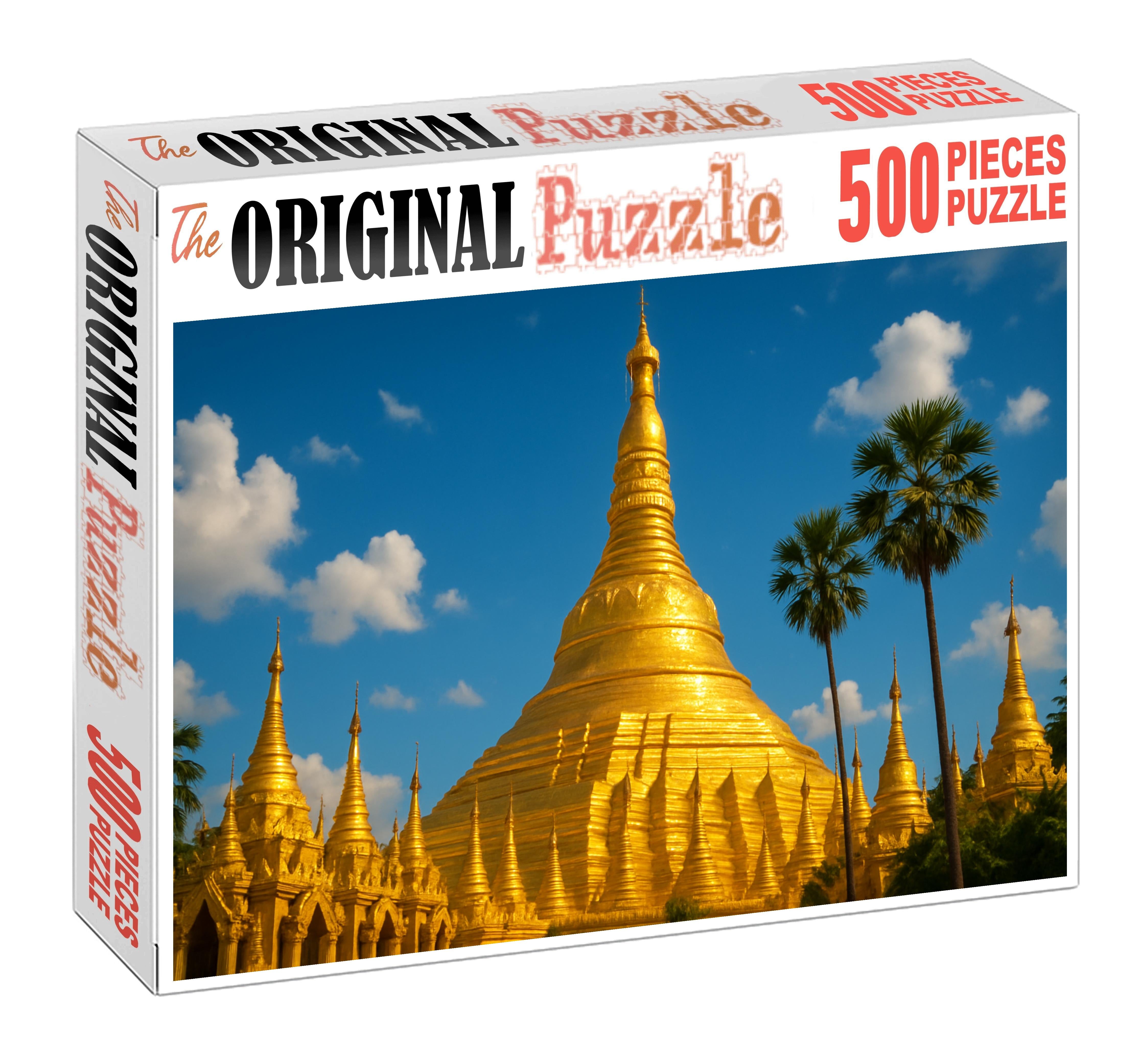 The Shwedagon Pagoda Located In Yangon Myanmar Recognized By Approximately 6590 Globally As A Golden Religious Icon Large Format Puzzle