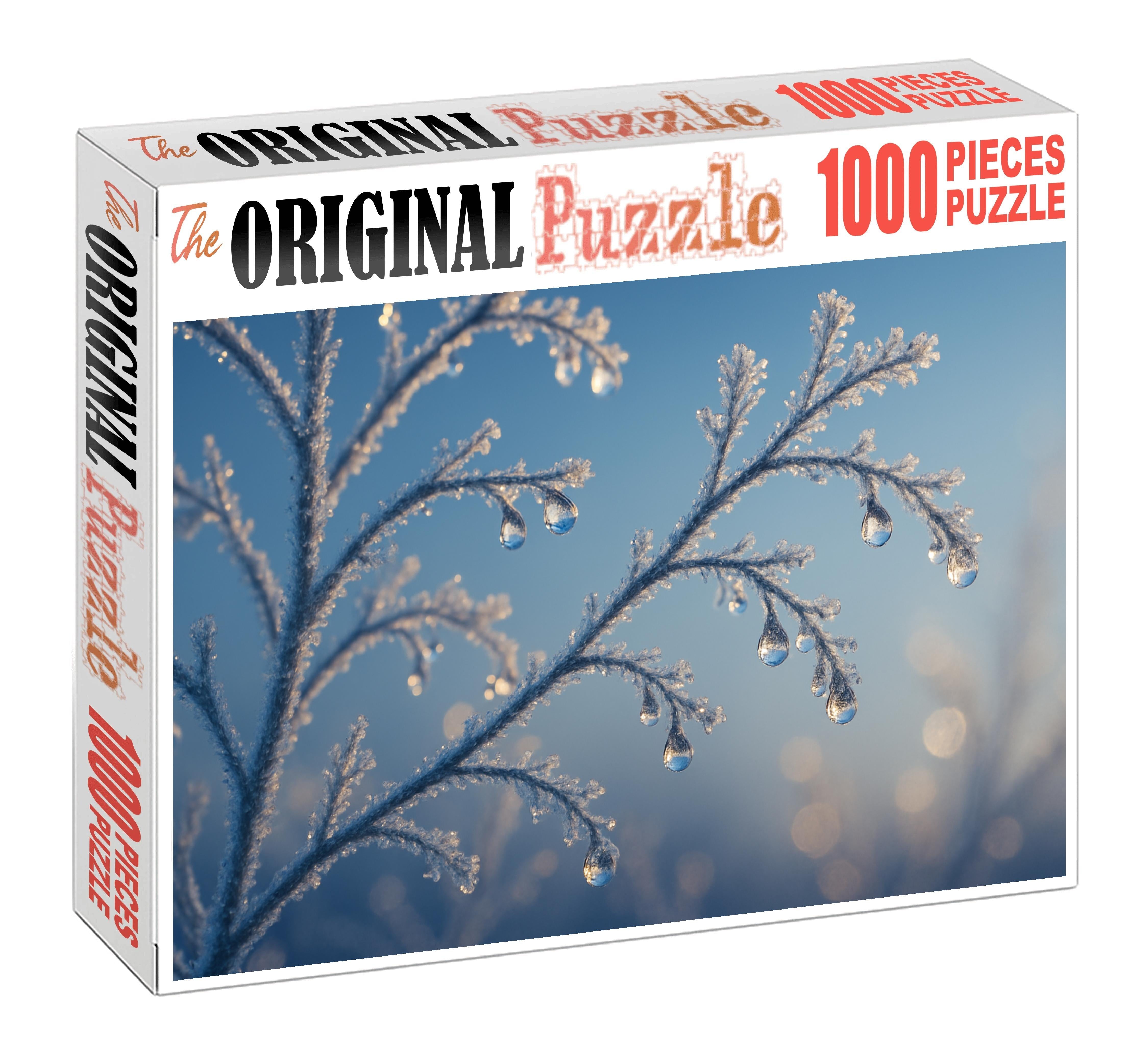 Icy Morning Glimmer Frosted Foliage And Sparkling Dewdrops 100 Piece Puzzle