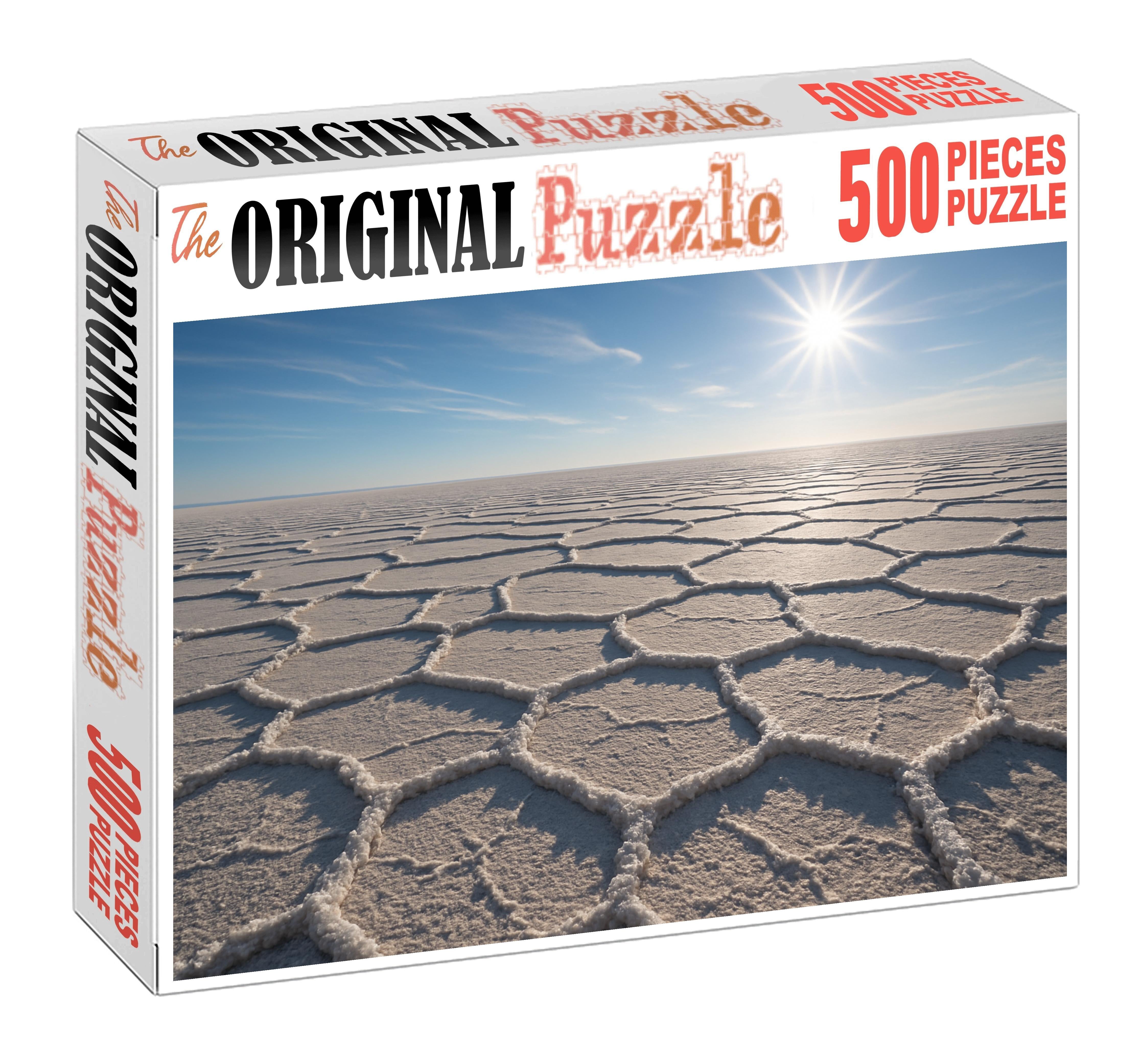 Sunburst Salt Flat Radiant Patterns On Cracked Earth Puzzle Challenge