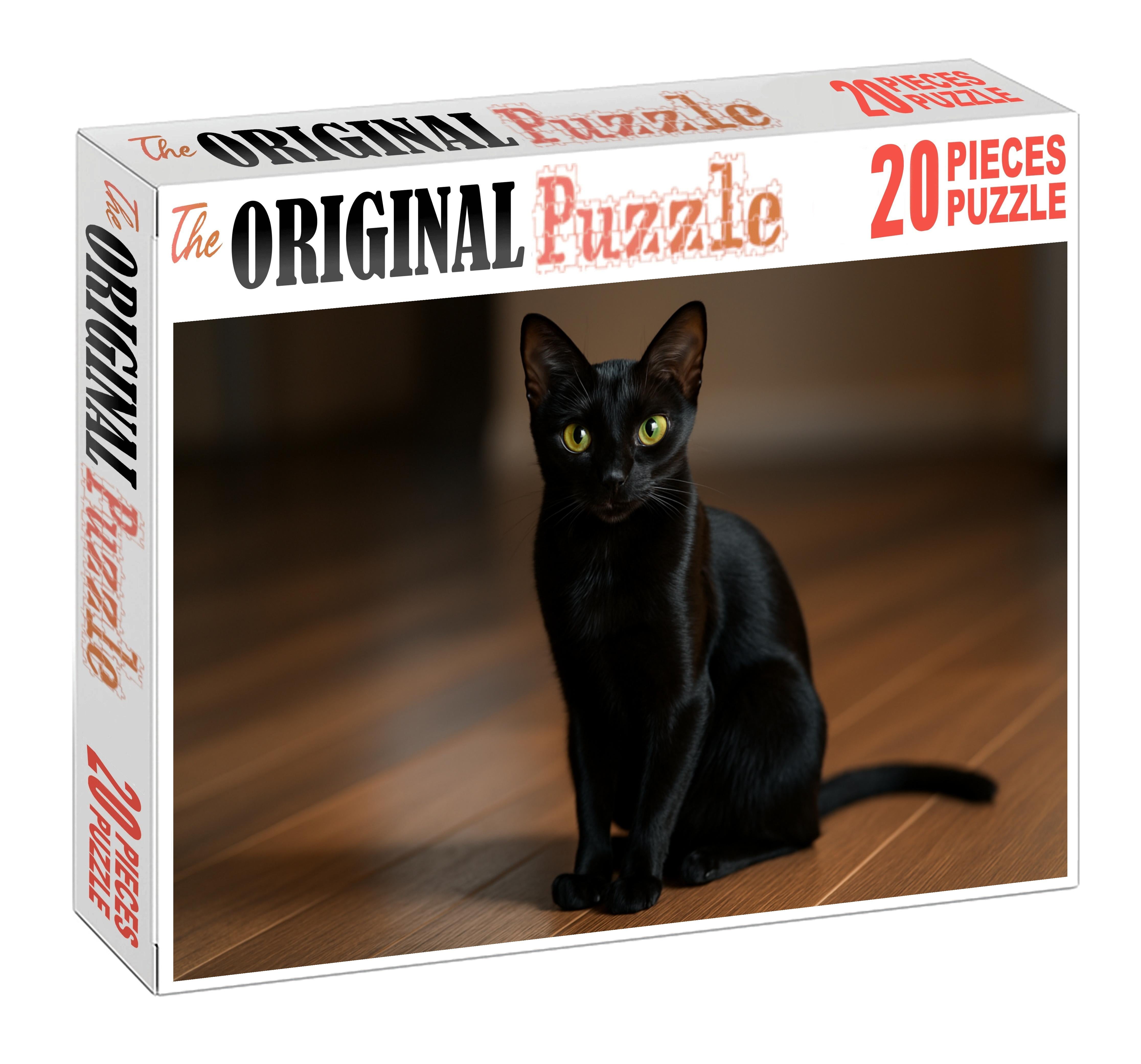 Onyx Whisper Sleek Black Oriental Shorthair With Piercing Eyes Puzzle Challenge