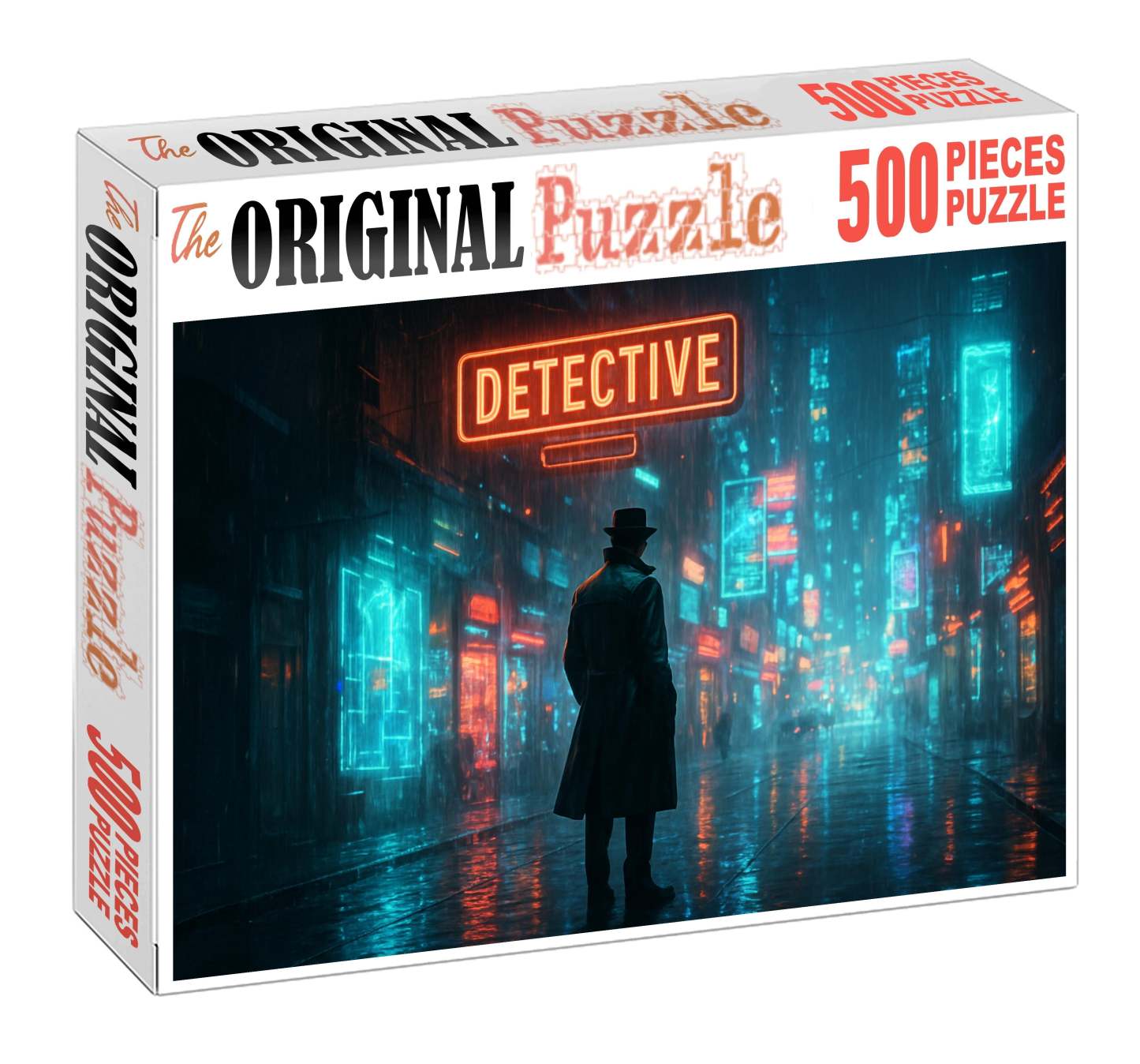 Synthwave Noir Retro Futurism Meets Moody Detective Tales 50 Piece Puzzle