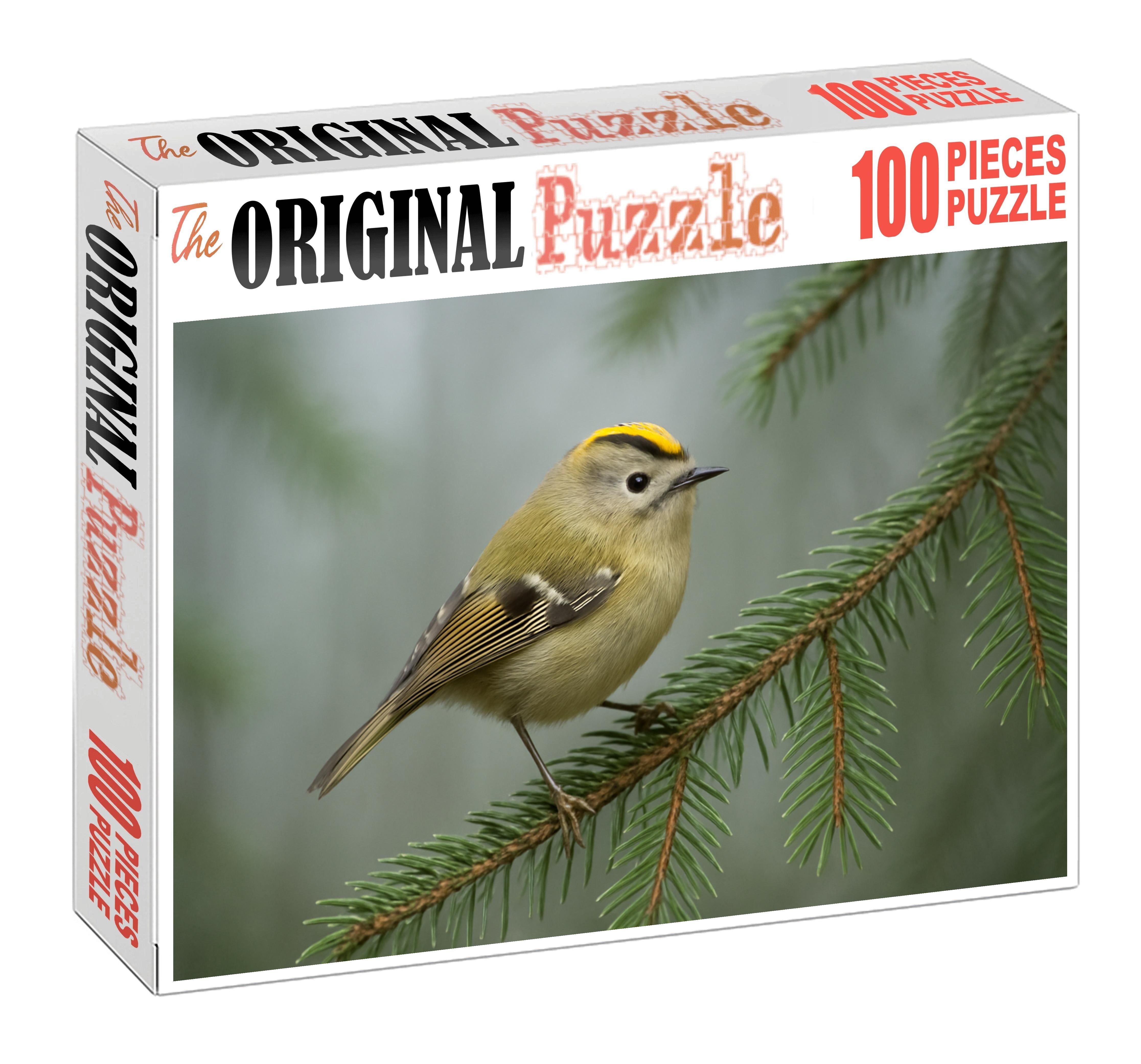 Golden-crowned Kinglet Tiny Woodland Sprite Large Format Puzzle