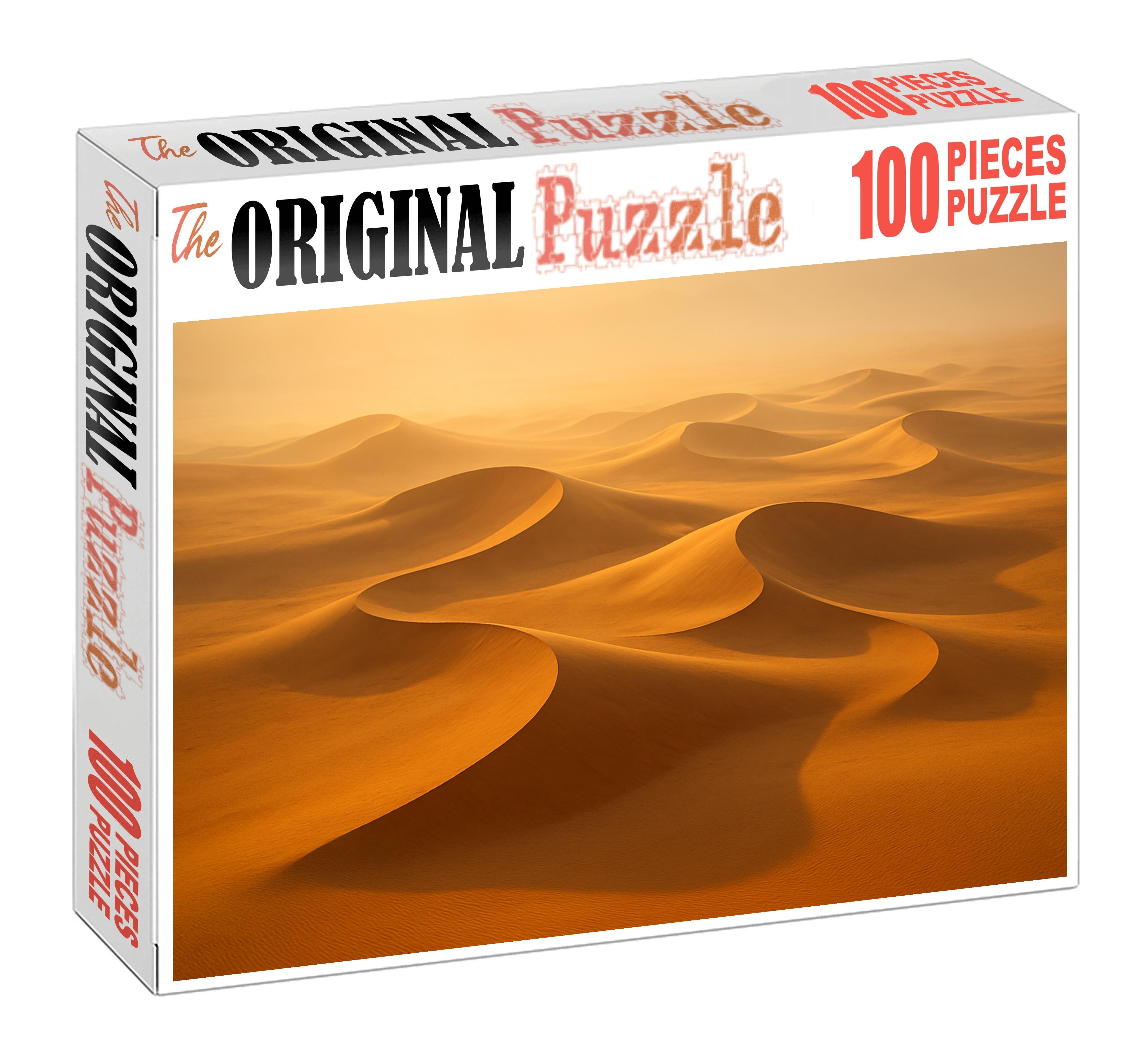 Amber Crest Rolling Hills Of Golden Barchan Dunes At Sunrise Large Format Puzzle
