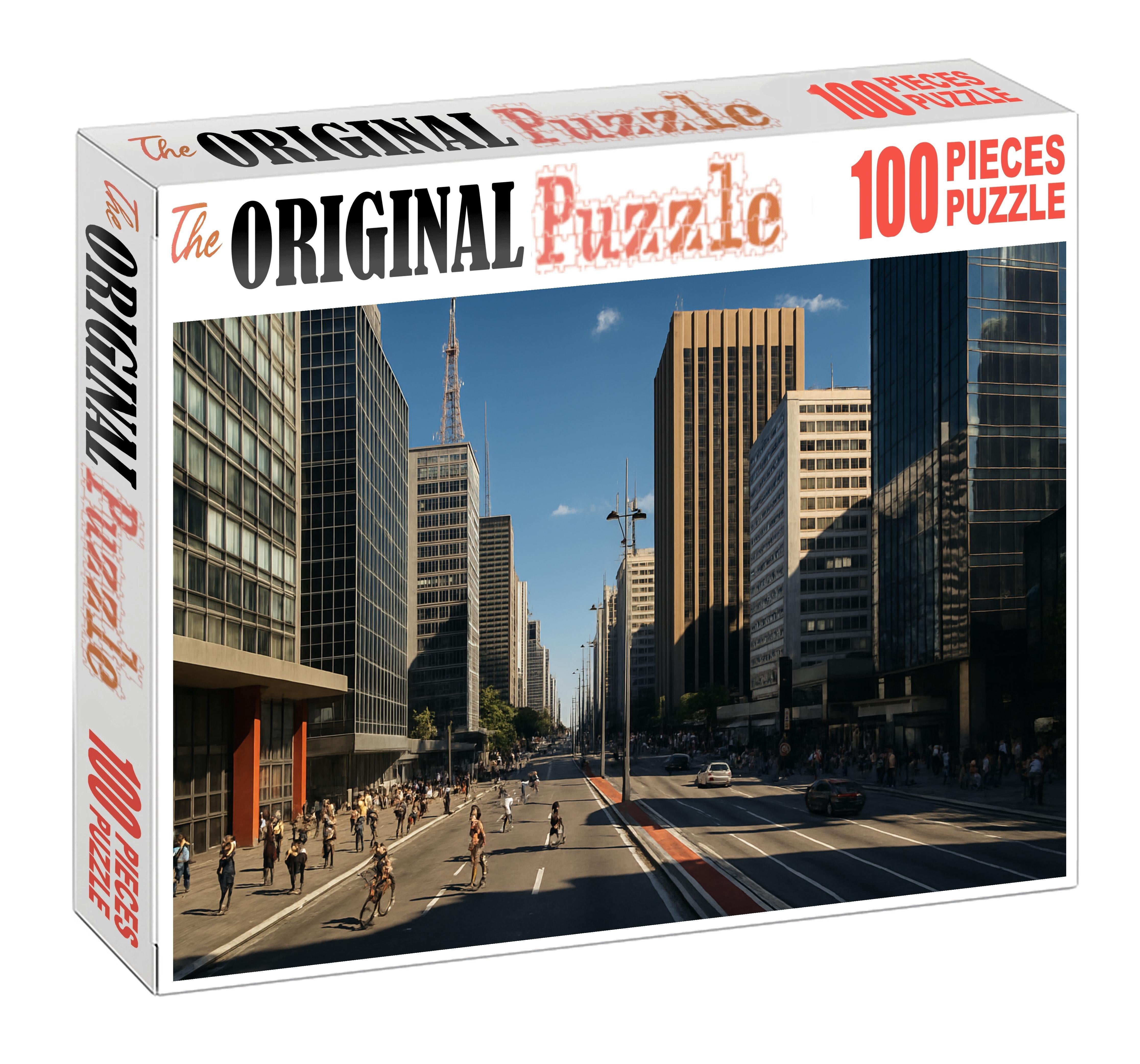 So Paulo Paulista Avenue Skyline Latin Americas Business Beating Heart 100 Piece Puzzle