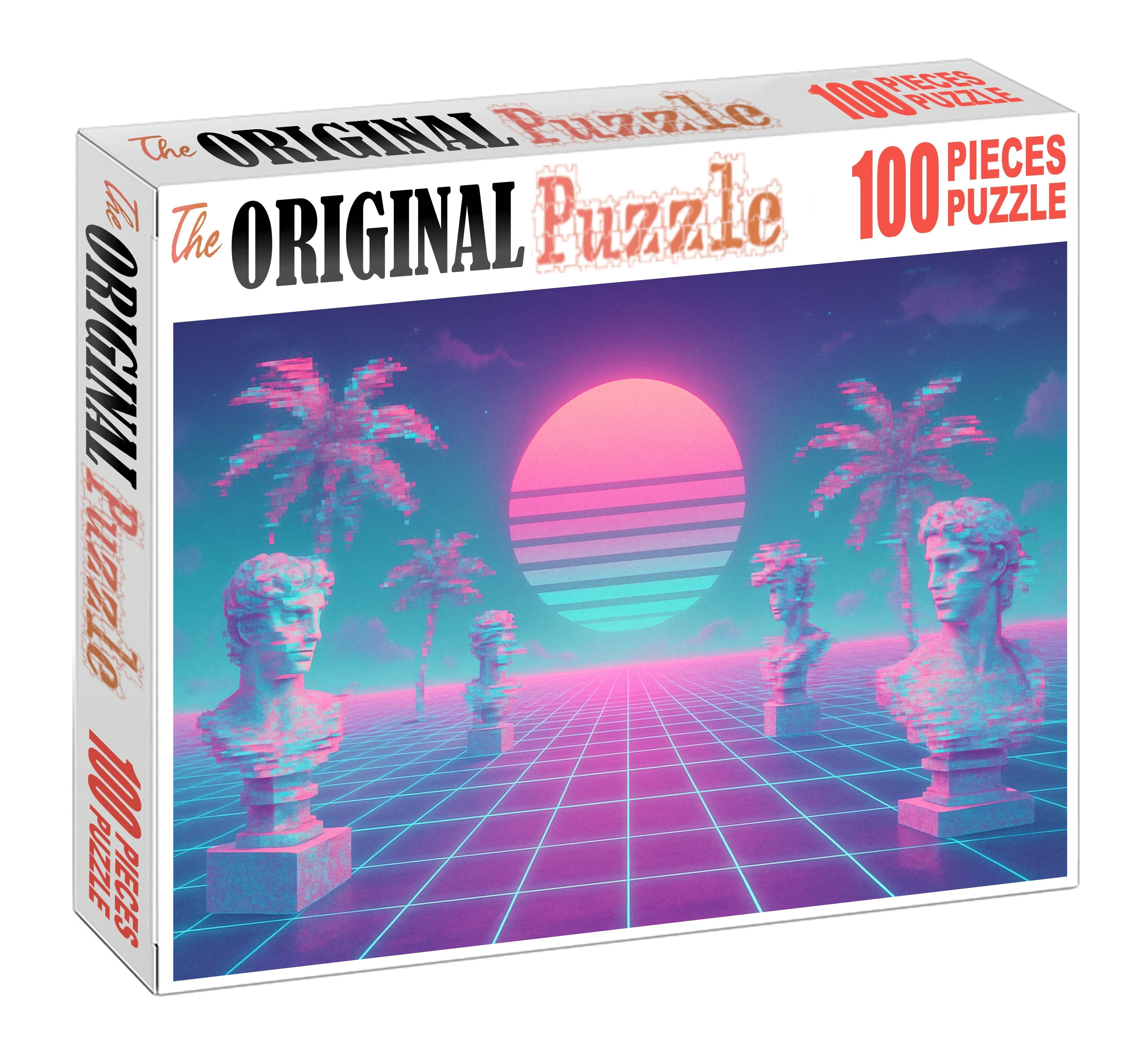 Vaporwave Dreamscape Surreal Internet Nostalgia And Pastel Hues 50 Piece Puzzle