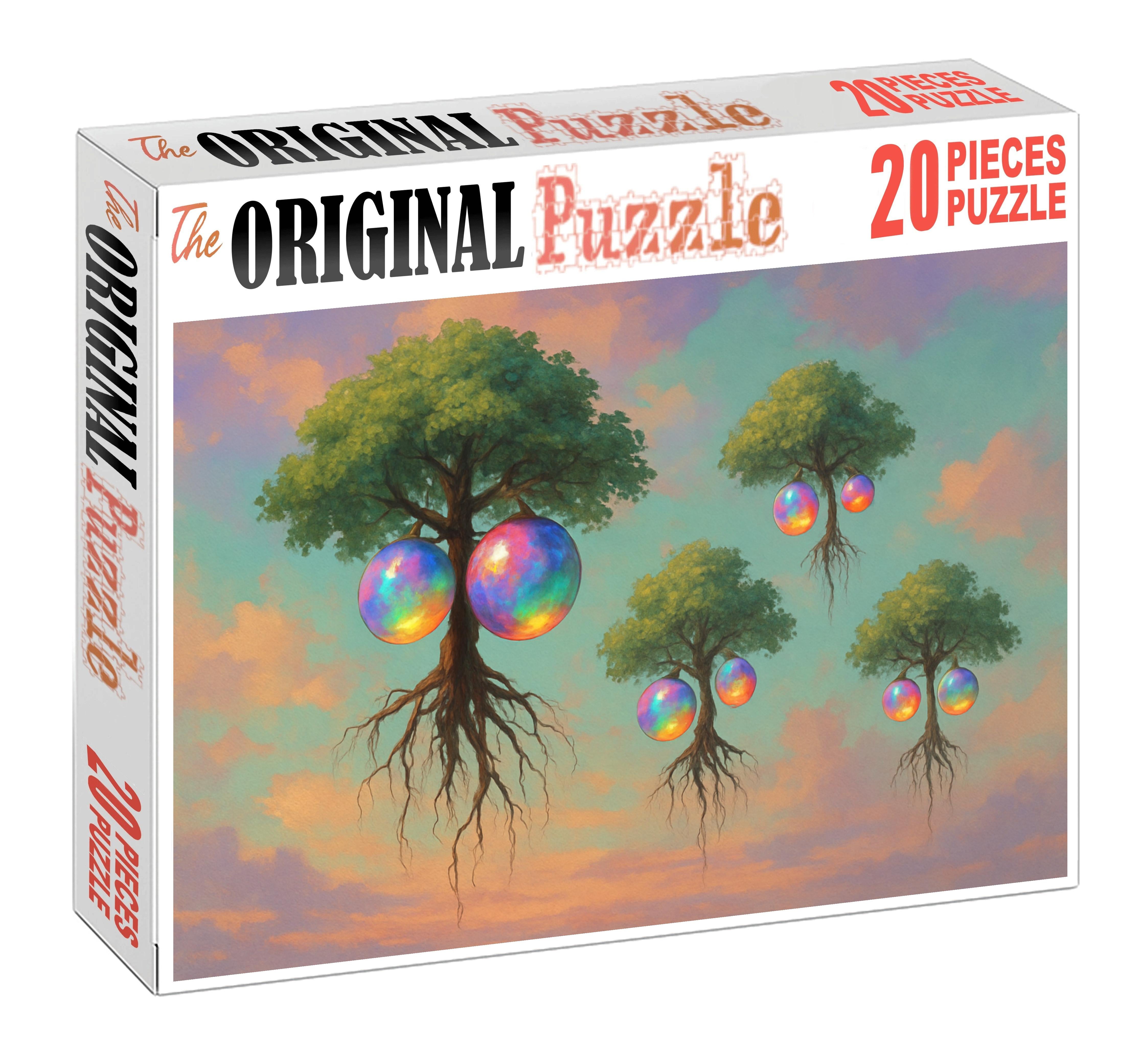 The Floating Orchard Gravity-defying Trees Bearing Shimmering Fruits Unique Puzzle Design