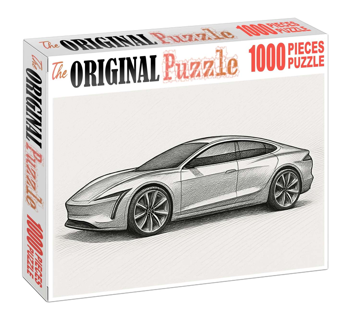 Futuristic Vehicle Concept Technical Ink Drawing With Layered Detailing Large Format Puzzle