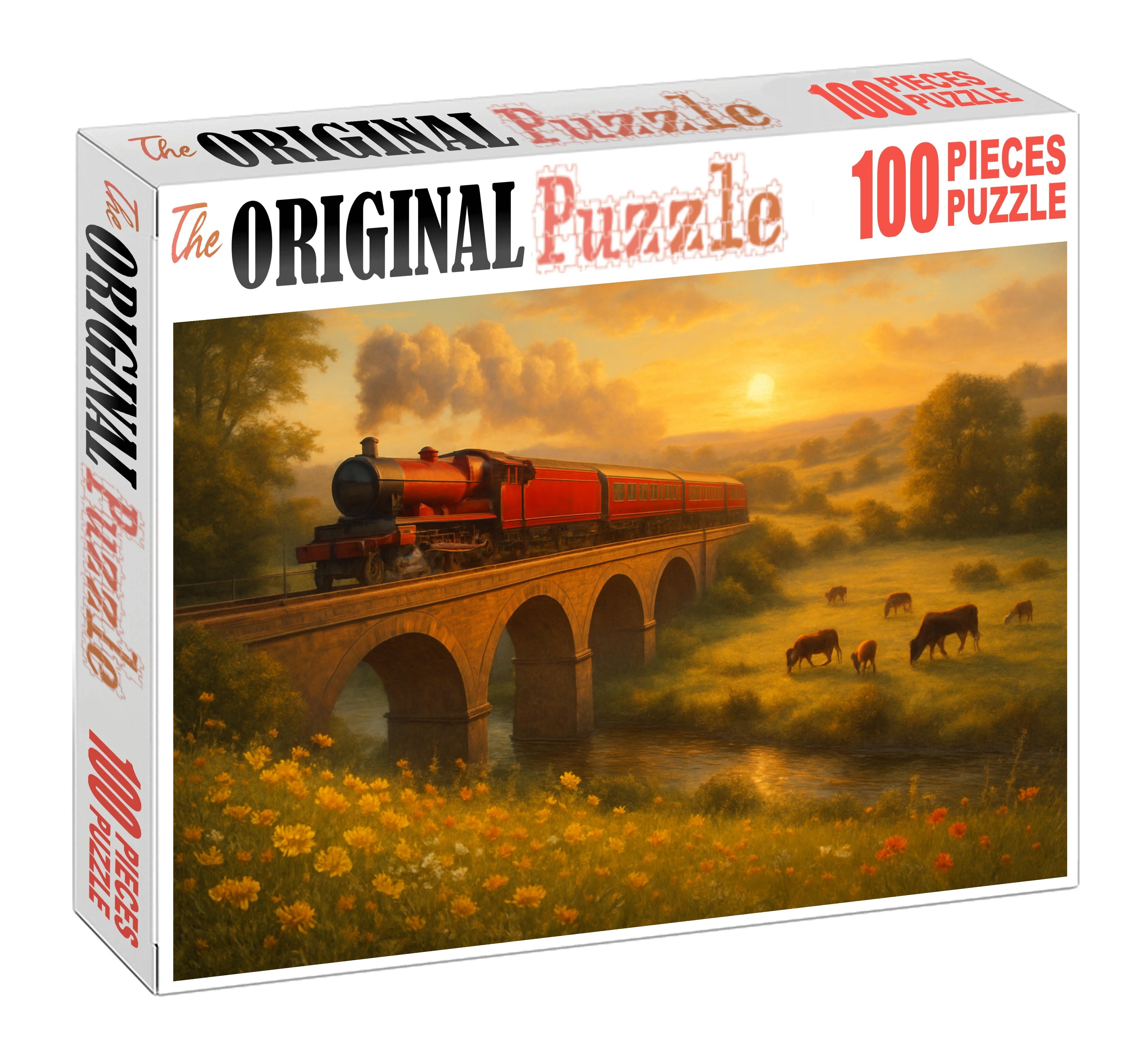 Crimson Heritage Express Restored Vintage Diesel Train Mini Puzzle