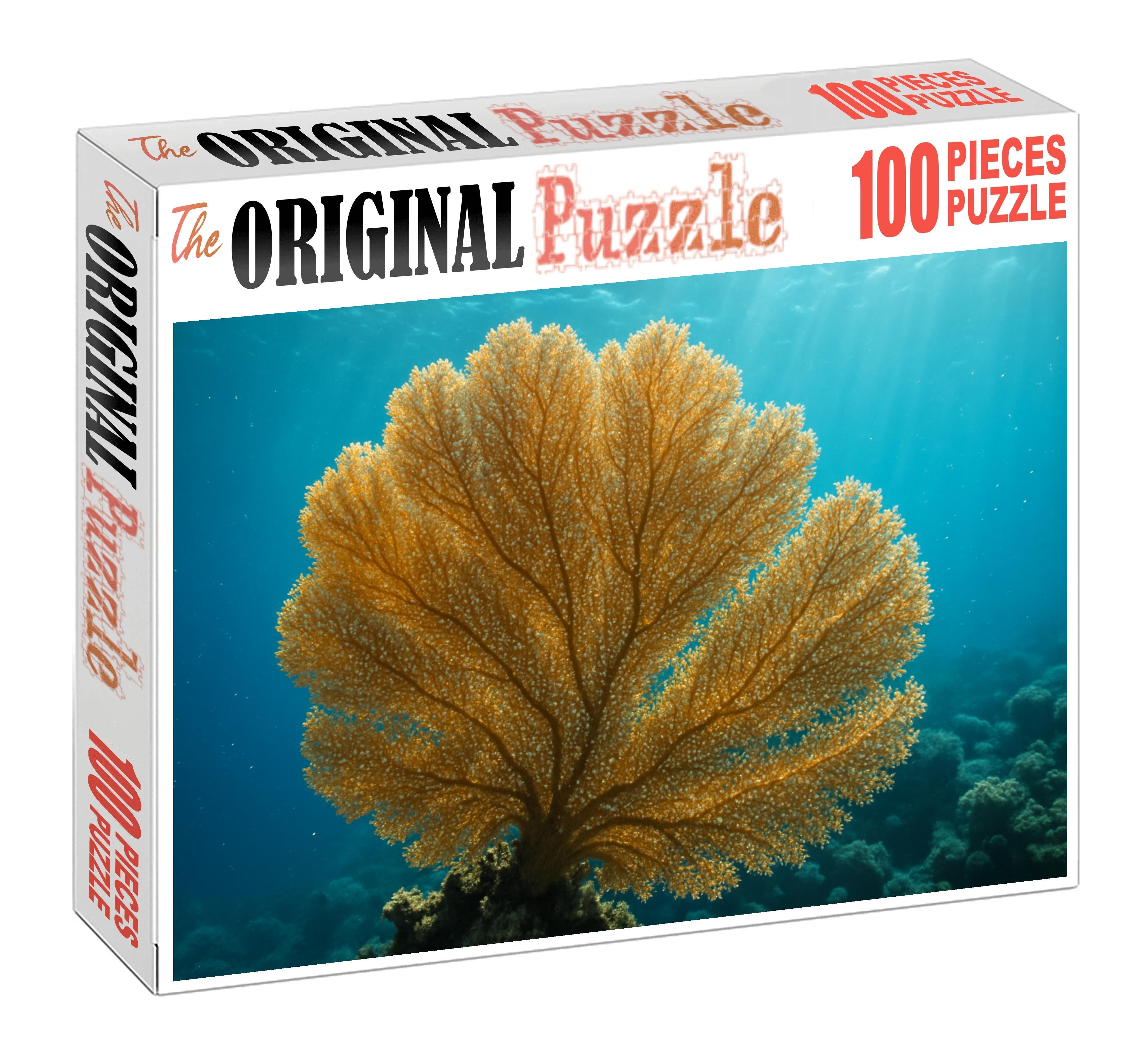 Golden Fan Coral Colonial Cnidarian With Radiant Fan-shaped Growth 300 Piece Puzzle
