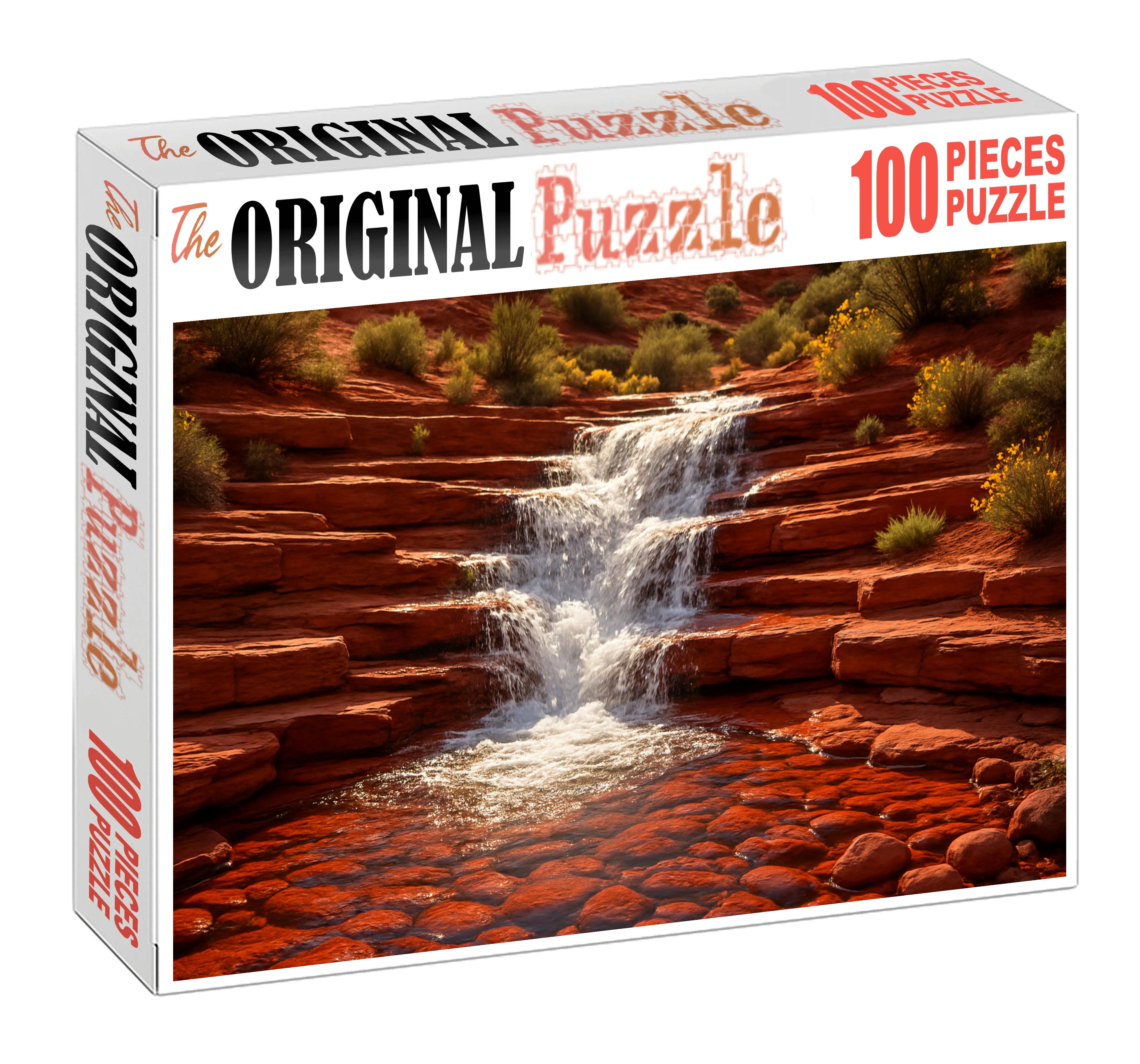 Crimson Stone Cascade Premium Puzzle Pieces