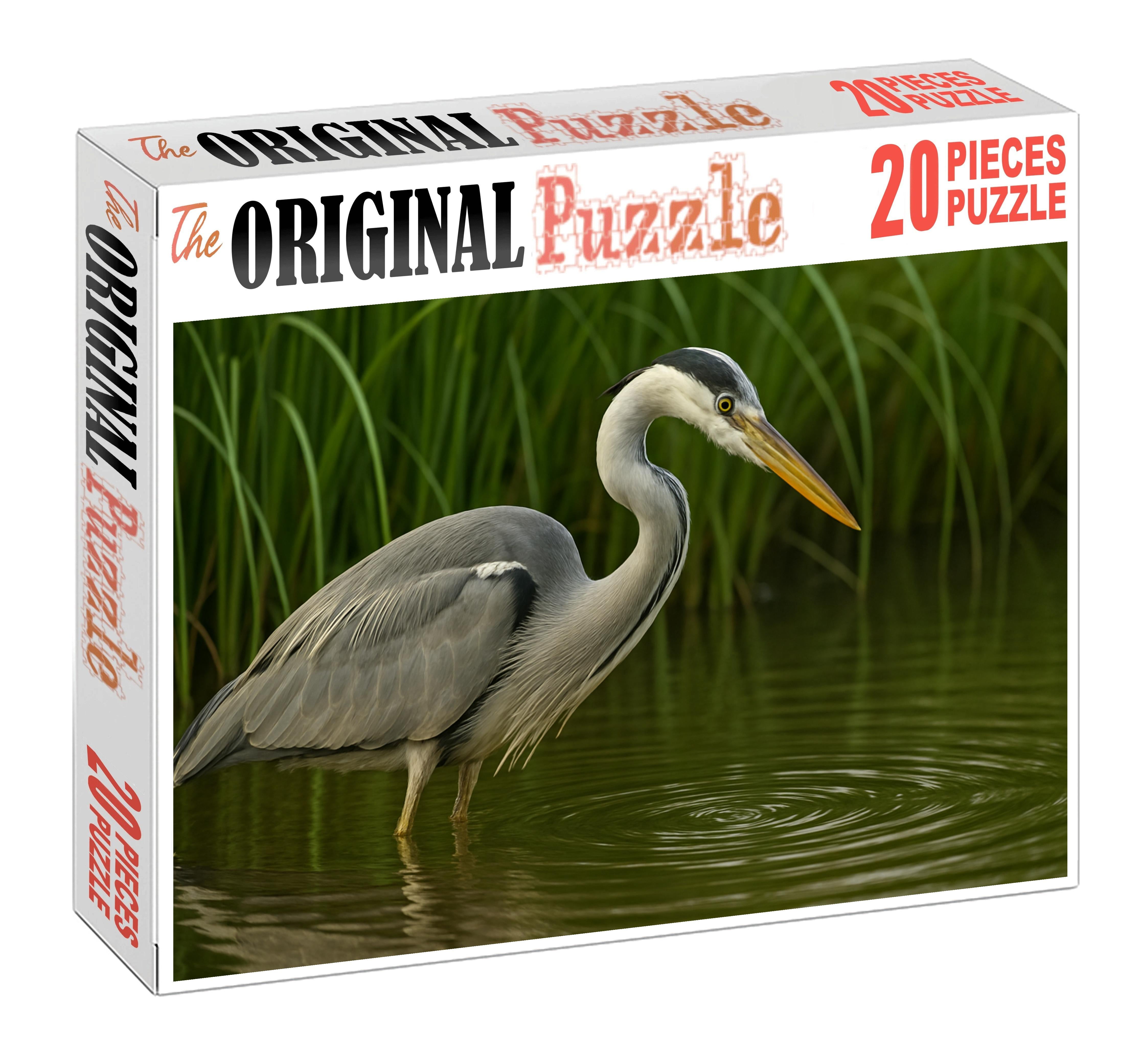 Silent Marsh Heron Stealthy Wader Of The Wetlands Puzzle Fun