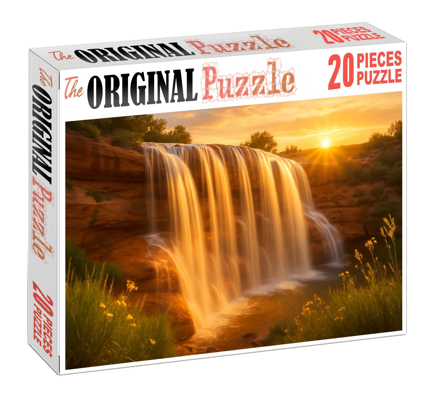 Golden Fan Cascade Custom Jigsaw Puzzle