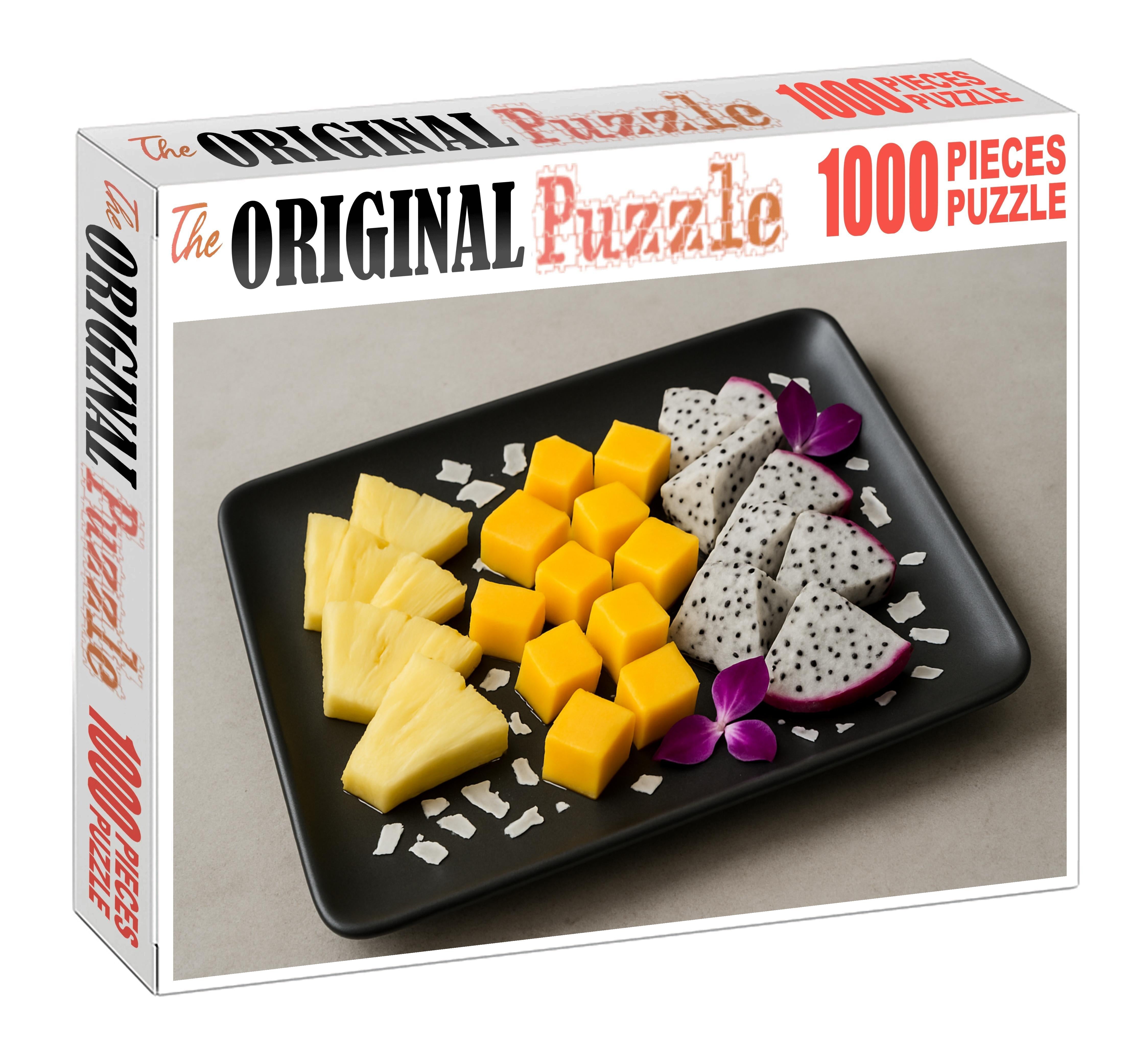 Tropical Zen Garden Artful Slices Of Pineapple Mango And Dragon Fruit 20 Piece Puzzle