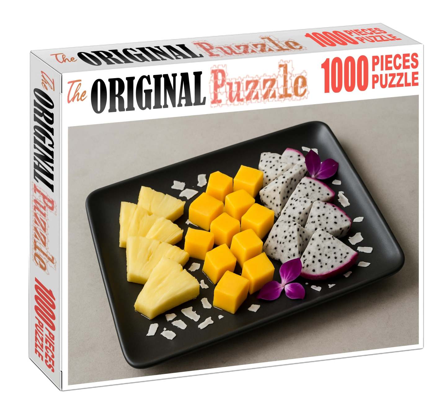 Tropical Zen Garden Artful Slices Of Pineapple Mango And Dragon Fruit 20 Piece Puzzle