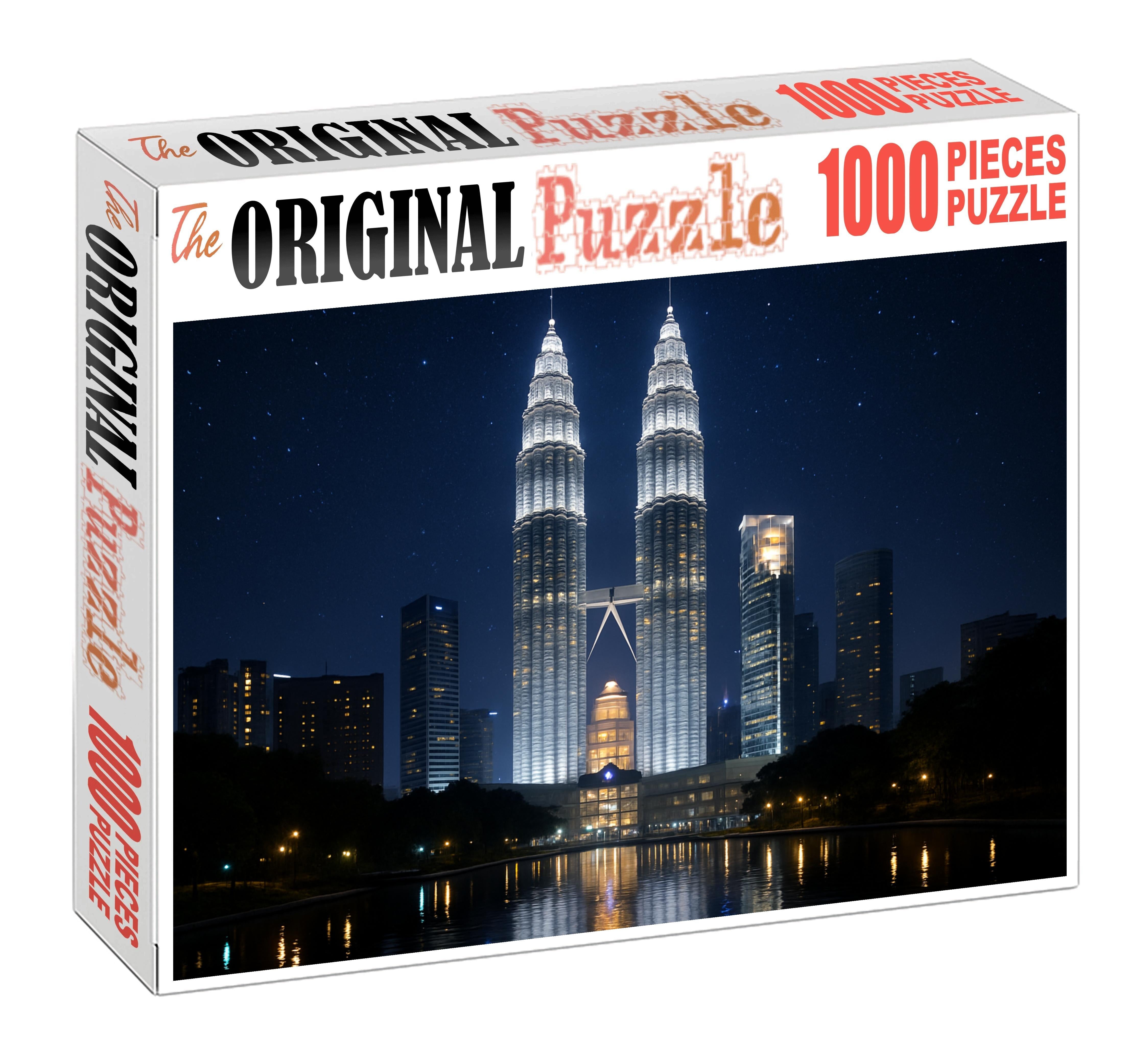 Petronas Towers Rising In Kuala Lumpur Malaysia Identified By 6905 Globally As Twin Pinnacles Of Modern Engineering 20 Piece Puzzle