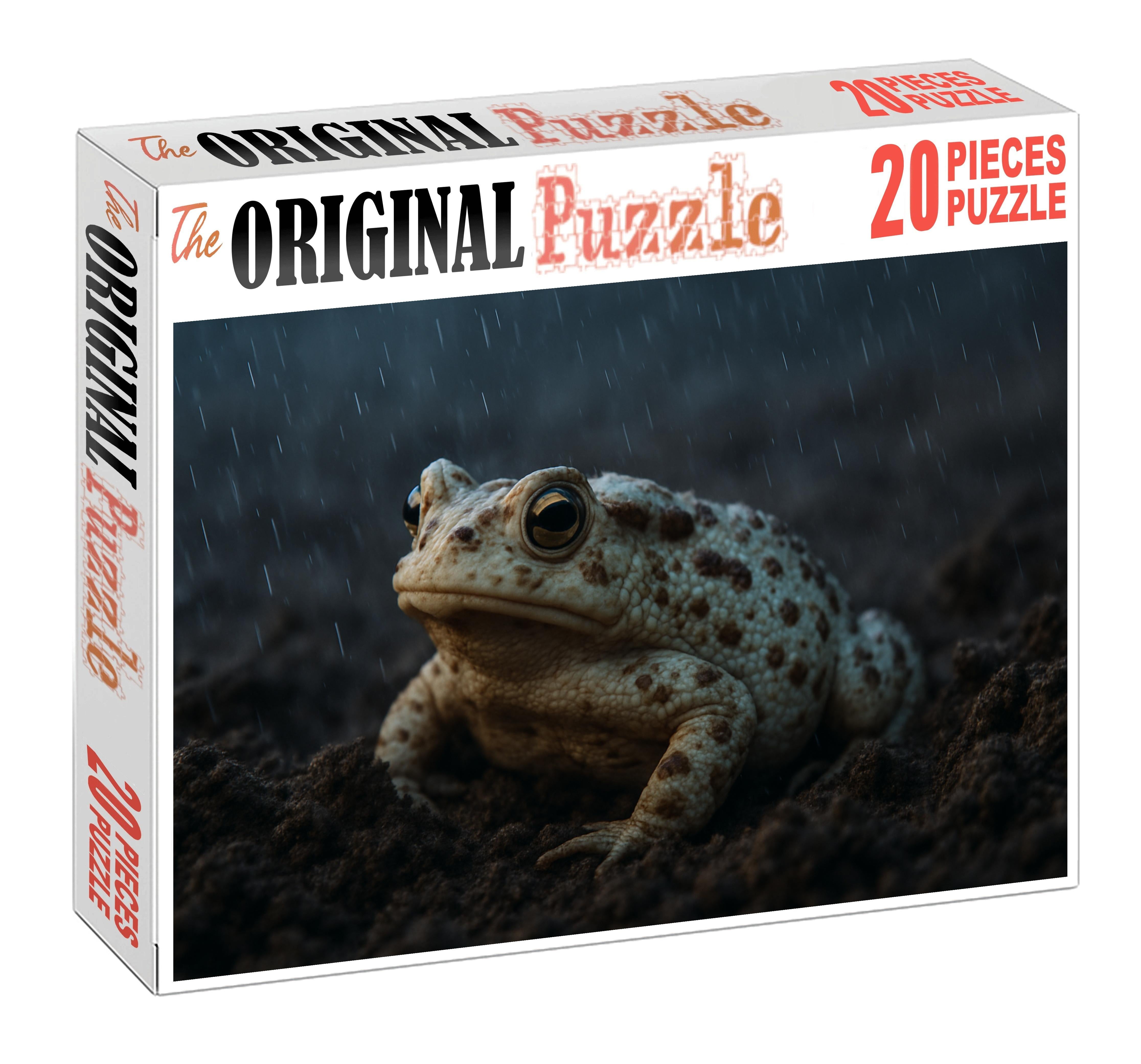 Ivory Mottled Toad Amphibian With Distinctive Spotting And Burrowing Tendencies Custom Jigsaw Puzzle