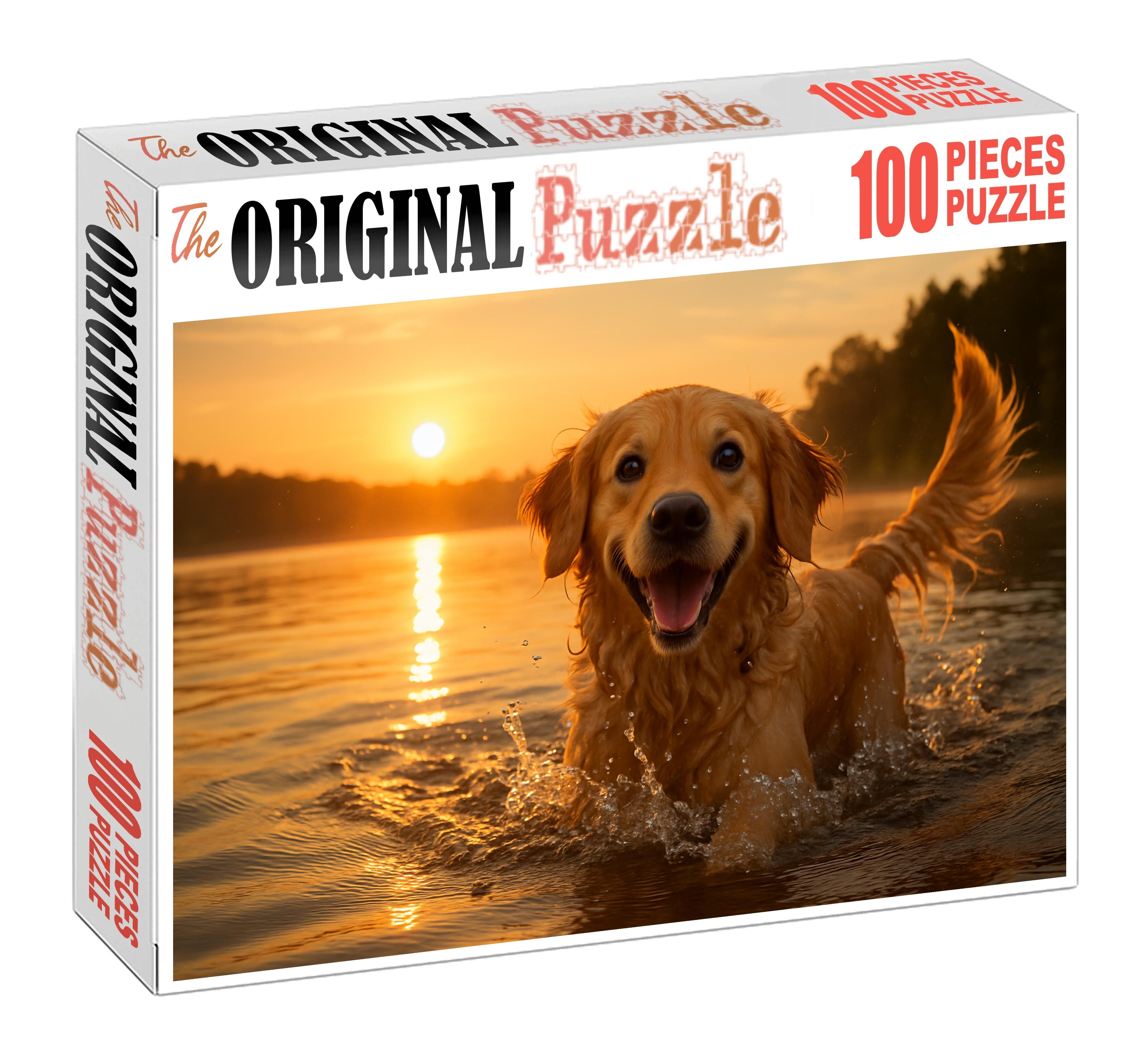 Golden Ripple Medium Curly-coated Retriever With Playful Nature Puzzle Collection