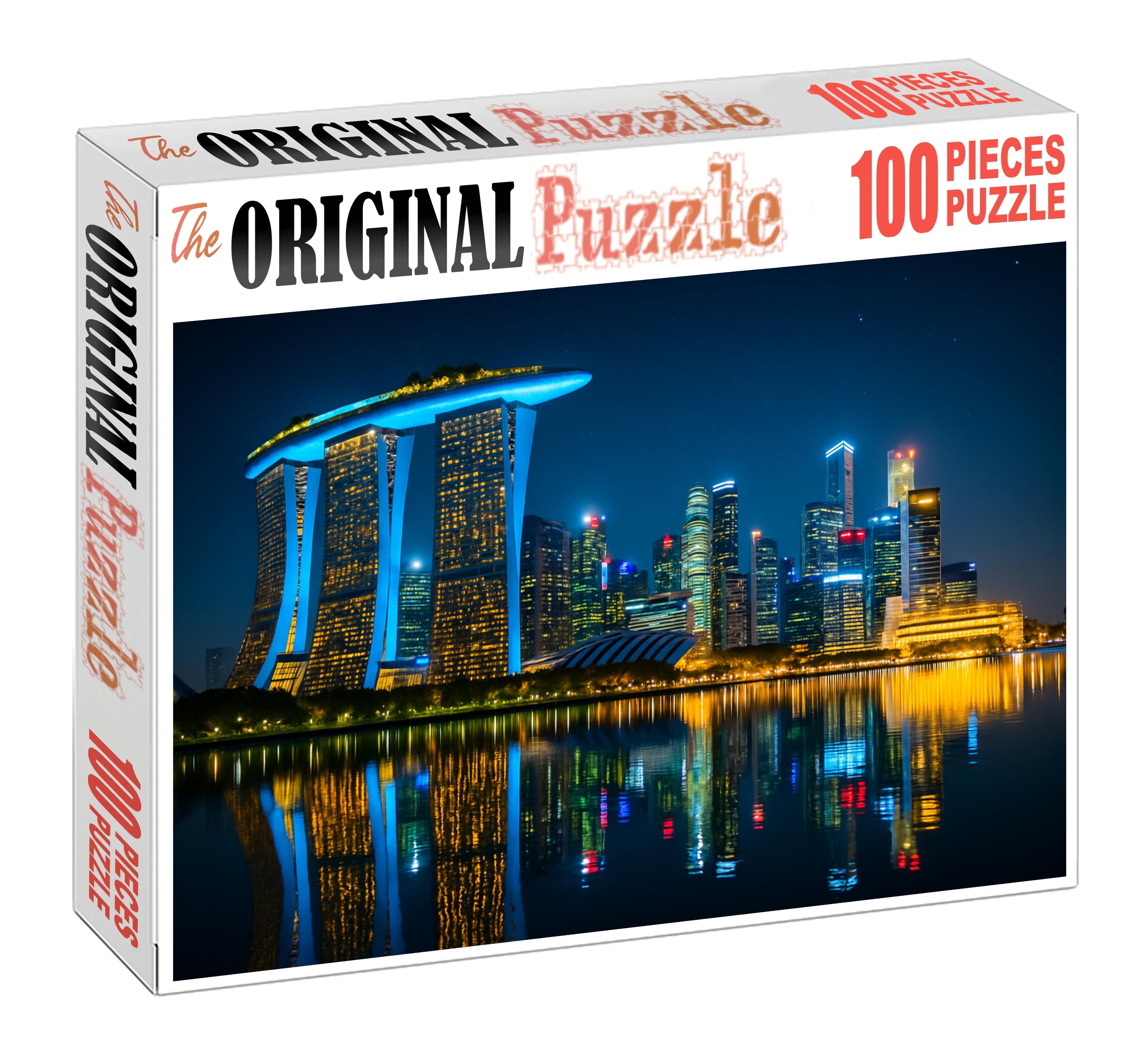 Singapore Marina Bay Skyline Globally Ranked Among The Top Iconic Waterfront Skylines 300 Piece Puzzle