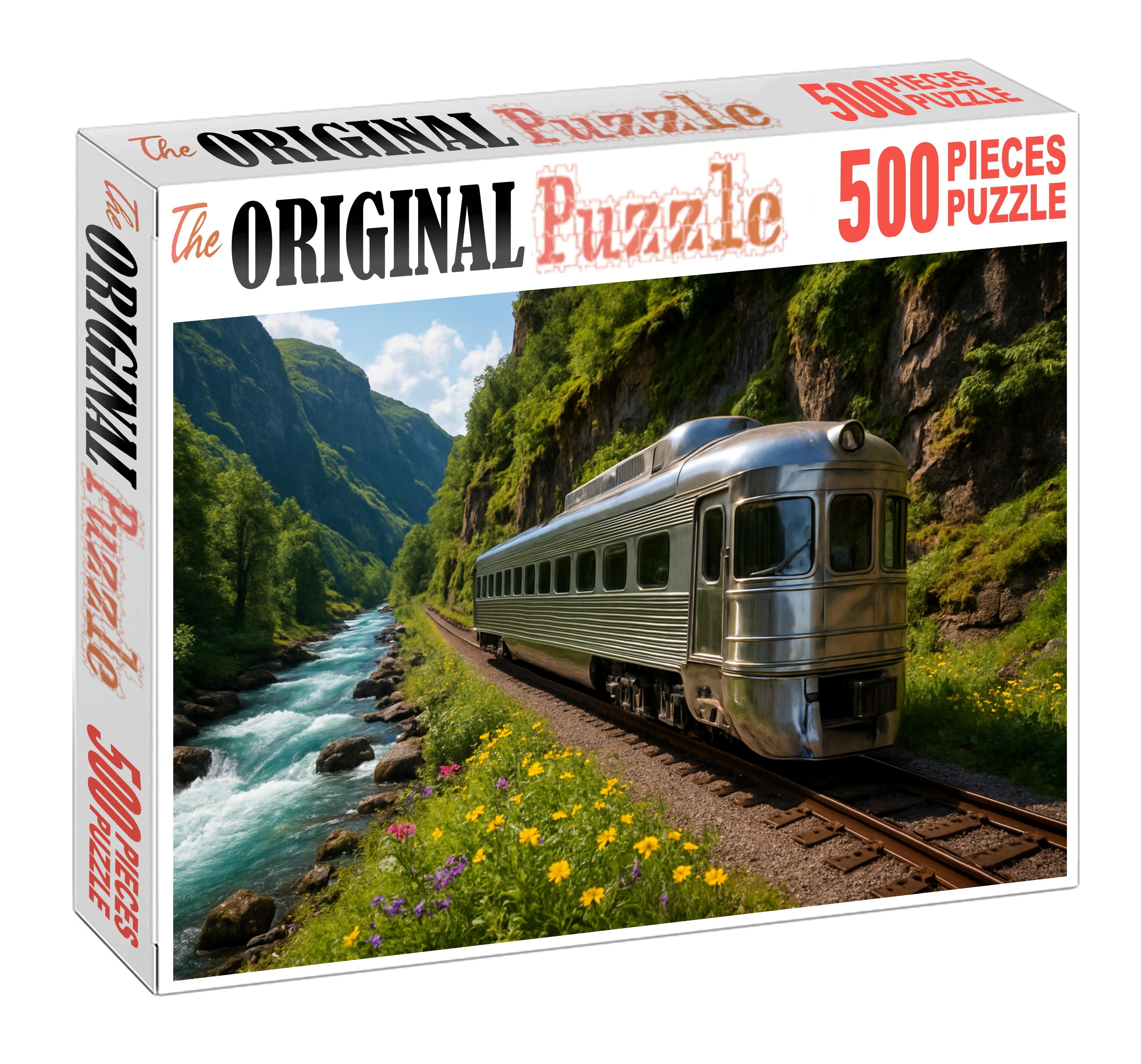 Silver Cascade Scenic Railcar Large Format Puzzle