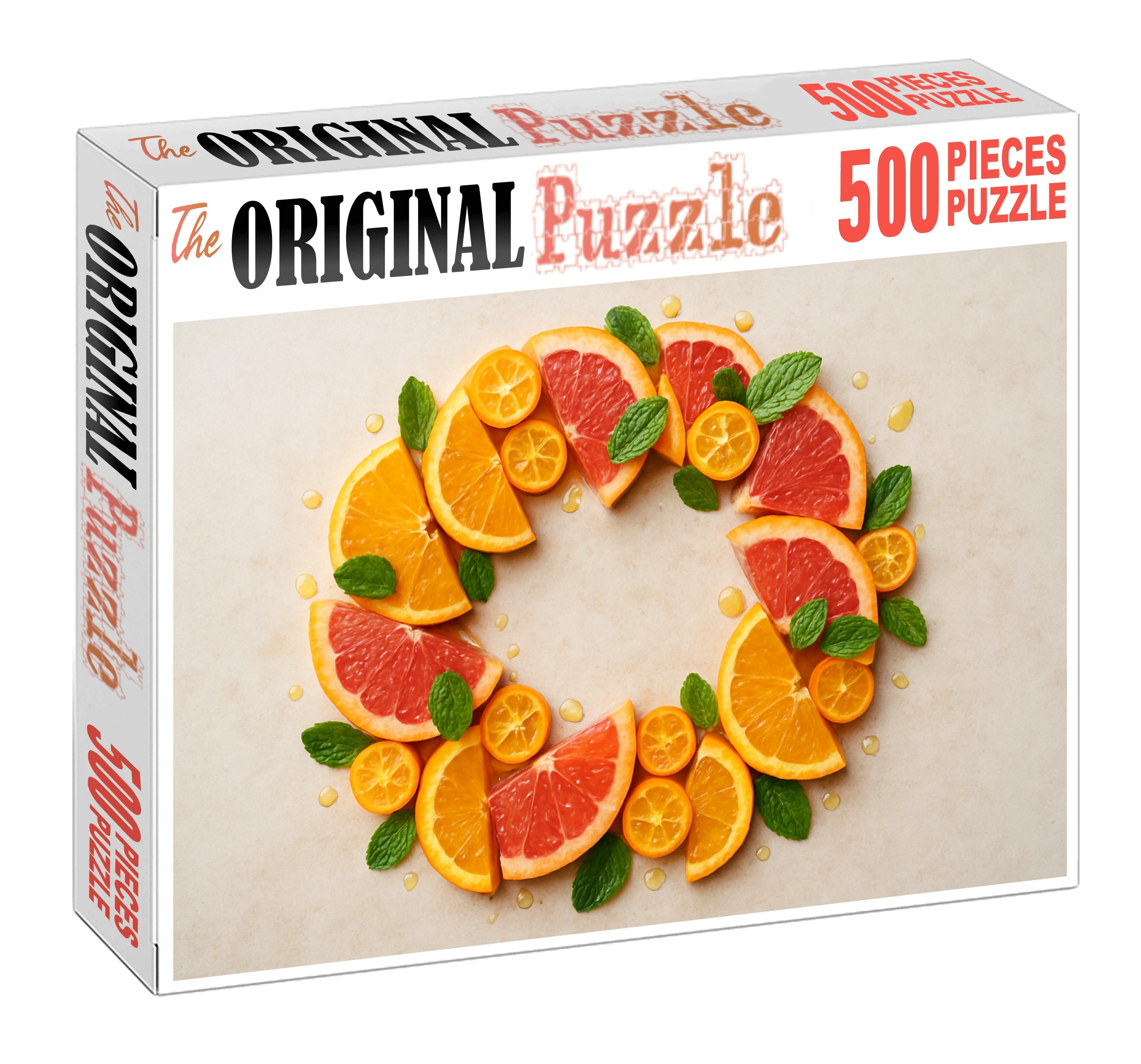 Sunshine Citrus Ring Orange Grapefruit And Kumquat Arrangement 100 Piece Puzzle