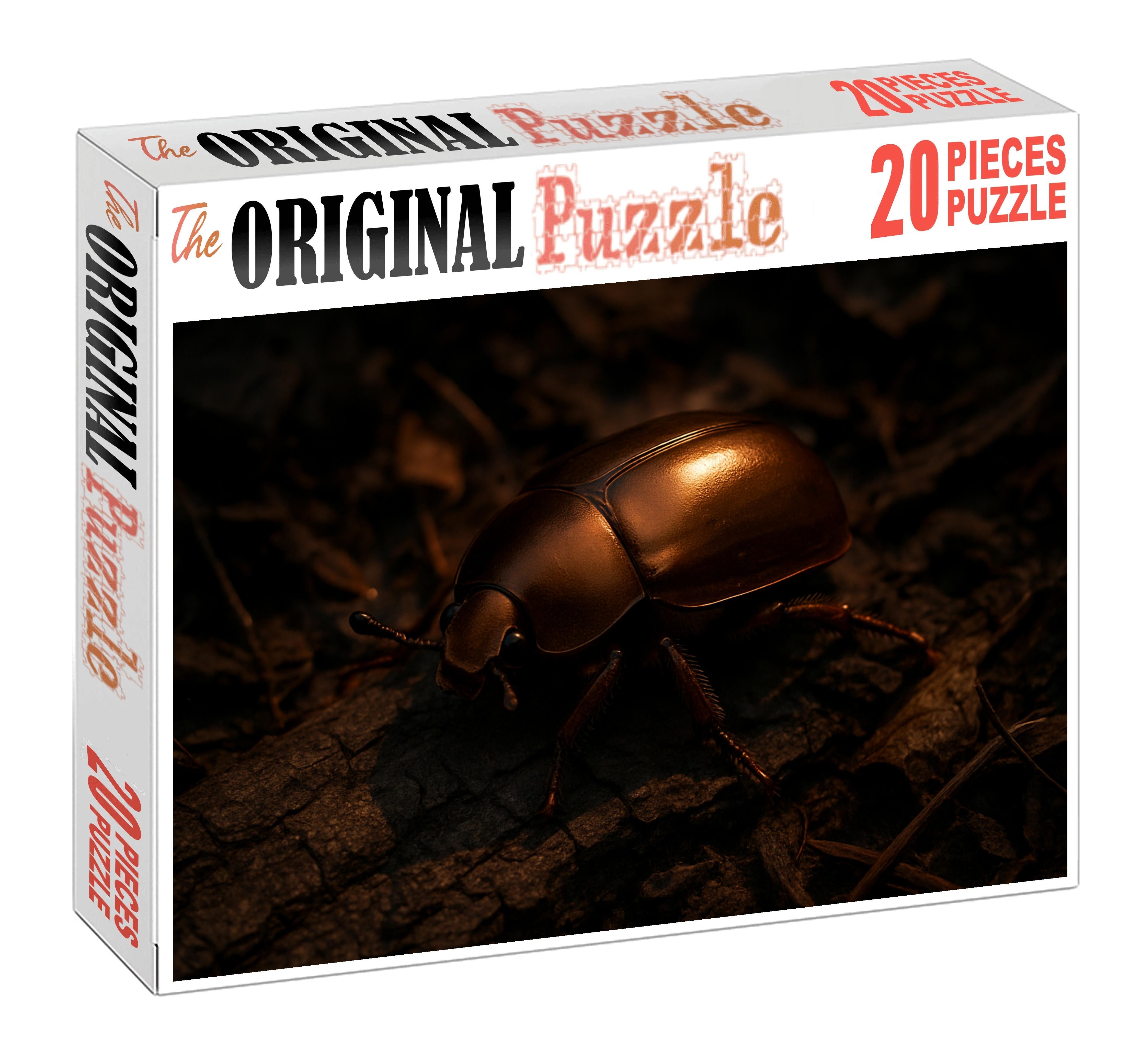 Burnished Ironclad Beetle Armored Insect With Metallic Bronze Shell Puzzle Fun