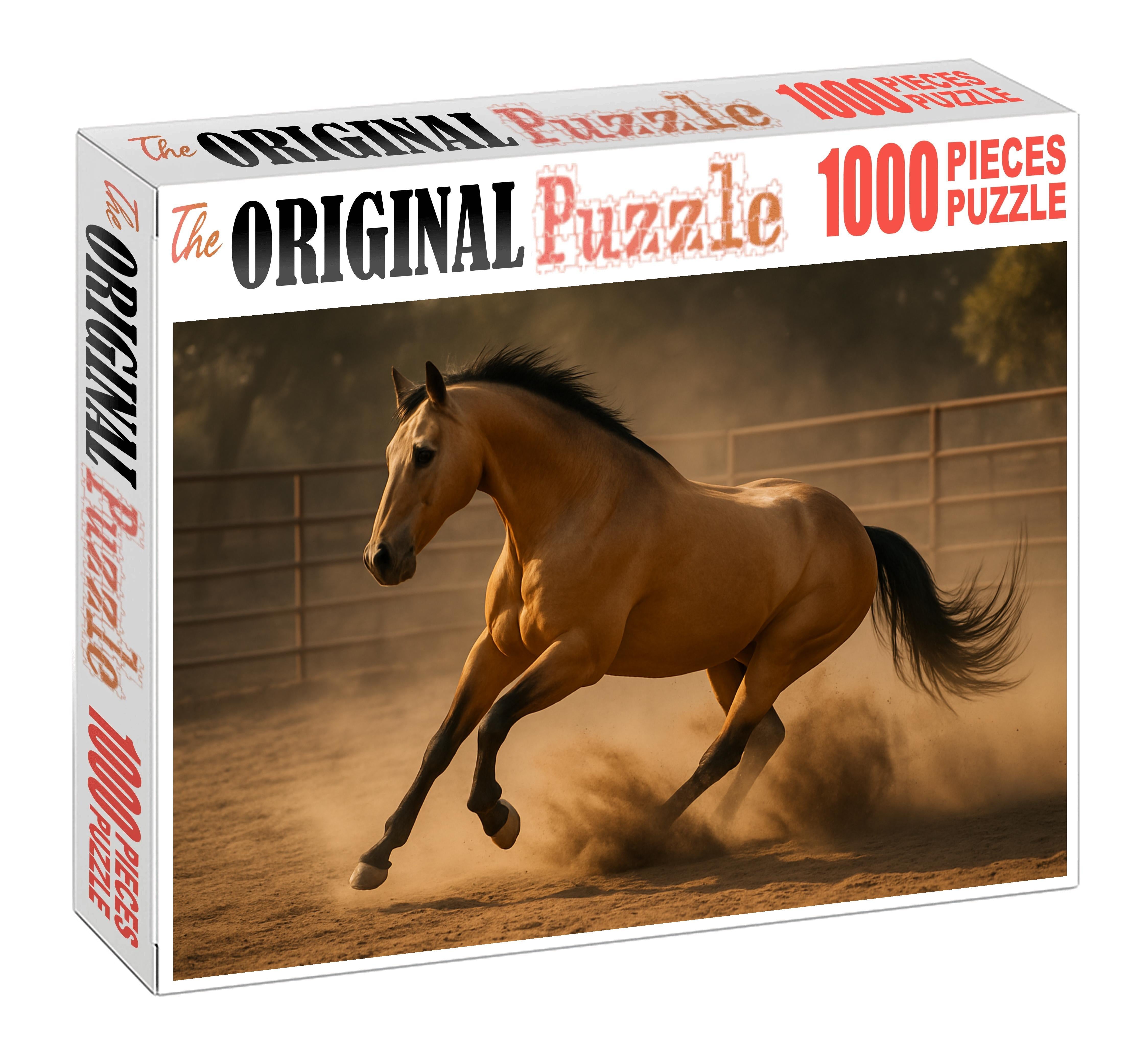 Emerald Spirit Stock Horse Vibrant Buckskin Gelding With Agile Frame Custom Jigsaw Puzzle