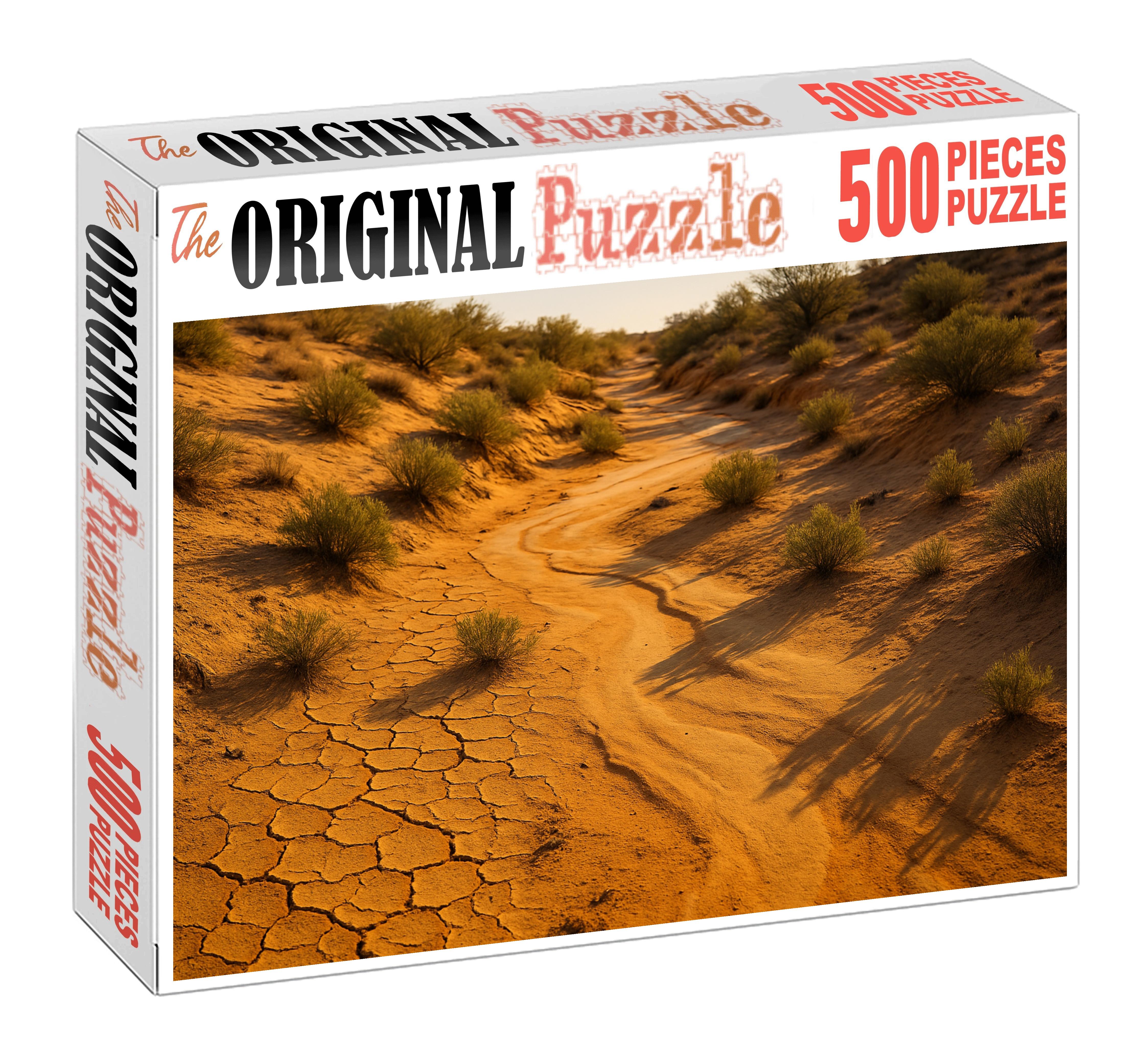 Ochre Desert Wash Seasonal Streambed Textures Puzzle For Adults