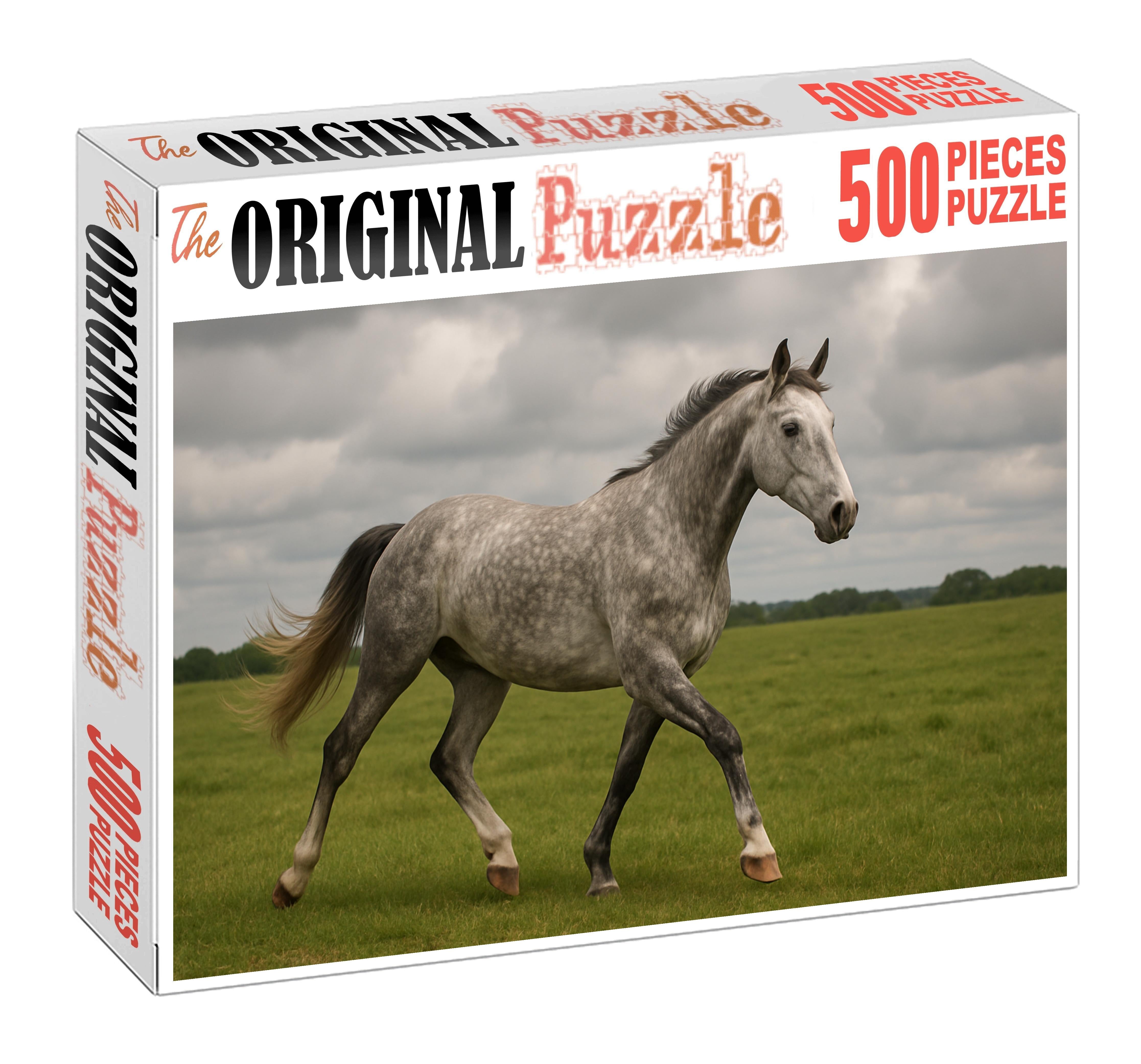 Dapple Mist Soft Gray Gelding With Expressive Movement Puzzle For Adults