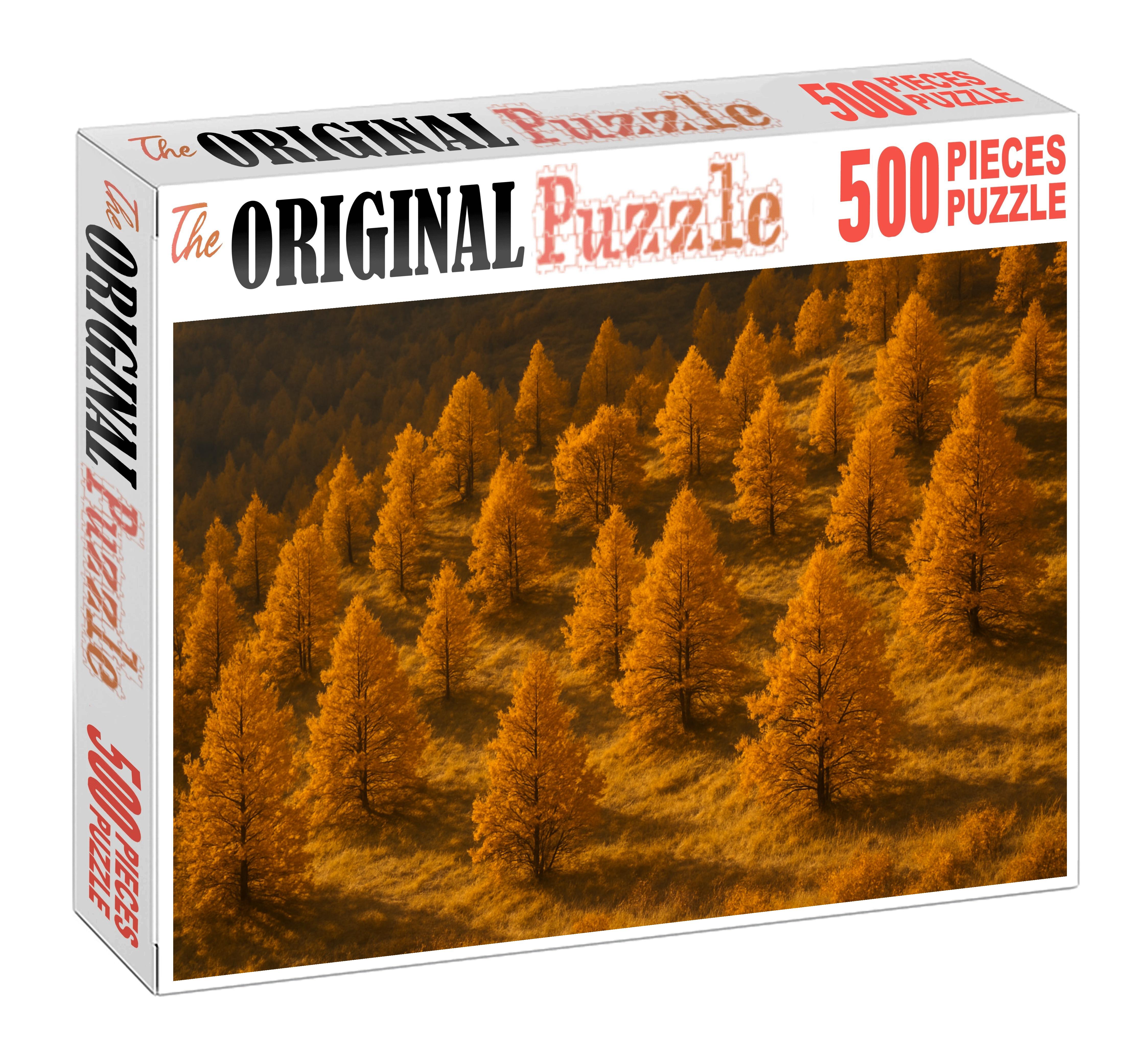 Golden Autumn Hillside Premium Puzzle Pieces