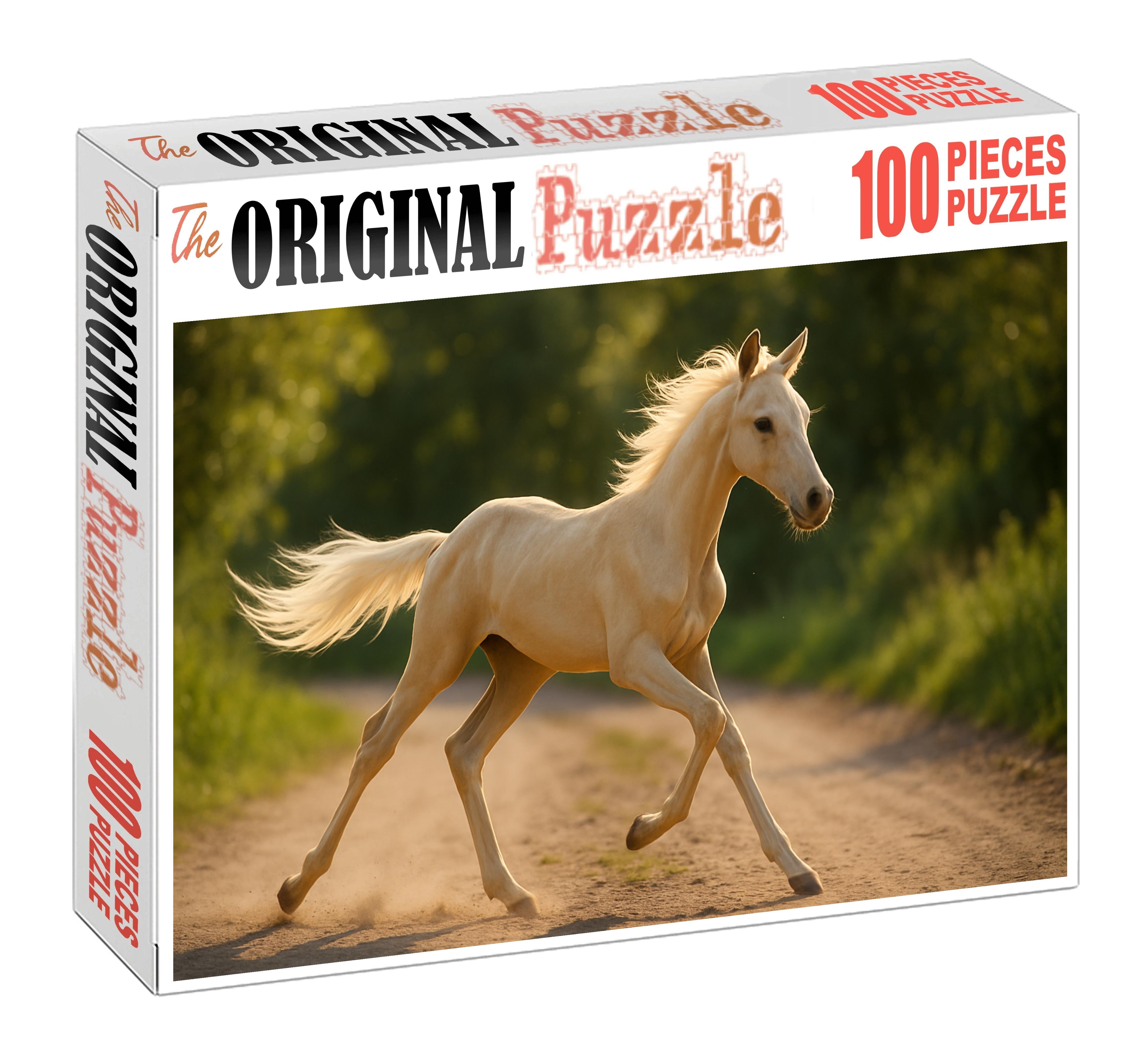 Ivory Star Runner Sleek Palomino Thoroughbred Colt 500 Piece Puzzle