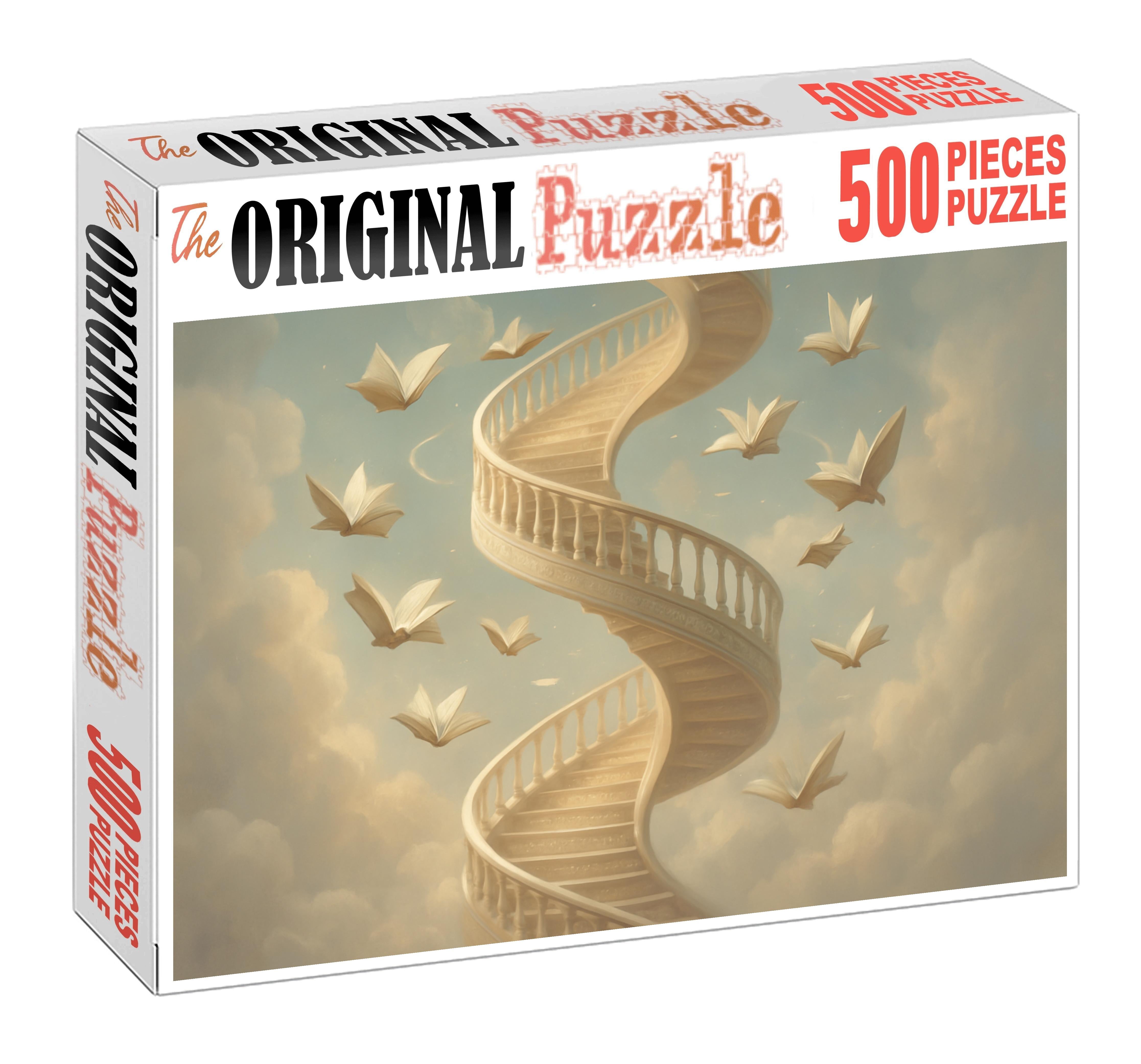 The Infinite Spiral Library Endless Stairs Among Cloud Realms Unique Puzzle Design