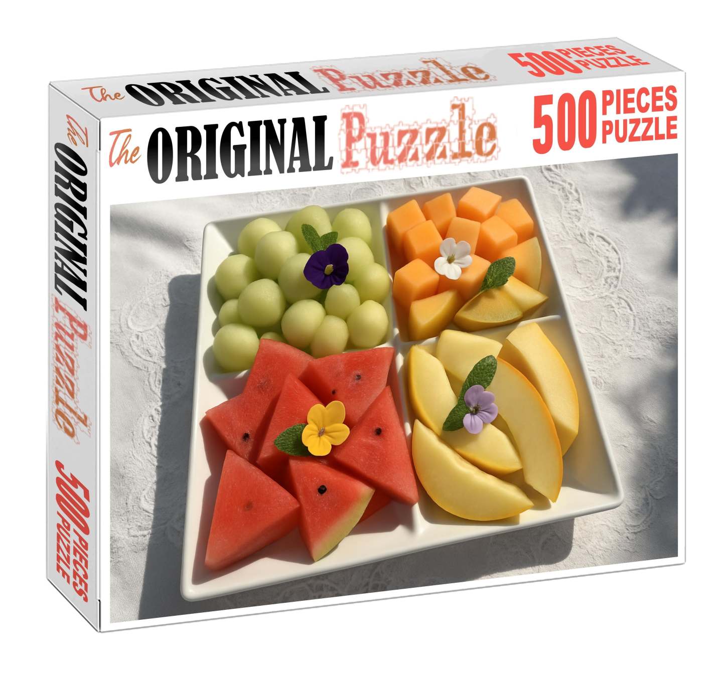 Exotic Melon Quartet Honeydew Cantaloupe Watermelon And Galia Display 500 Piece Puzzle