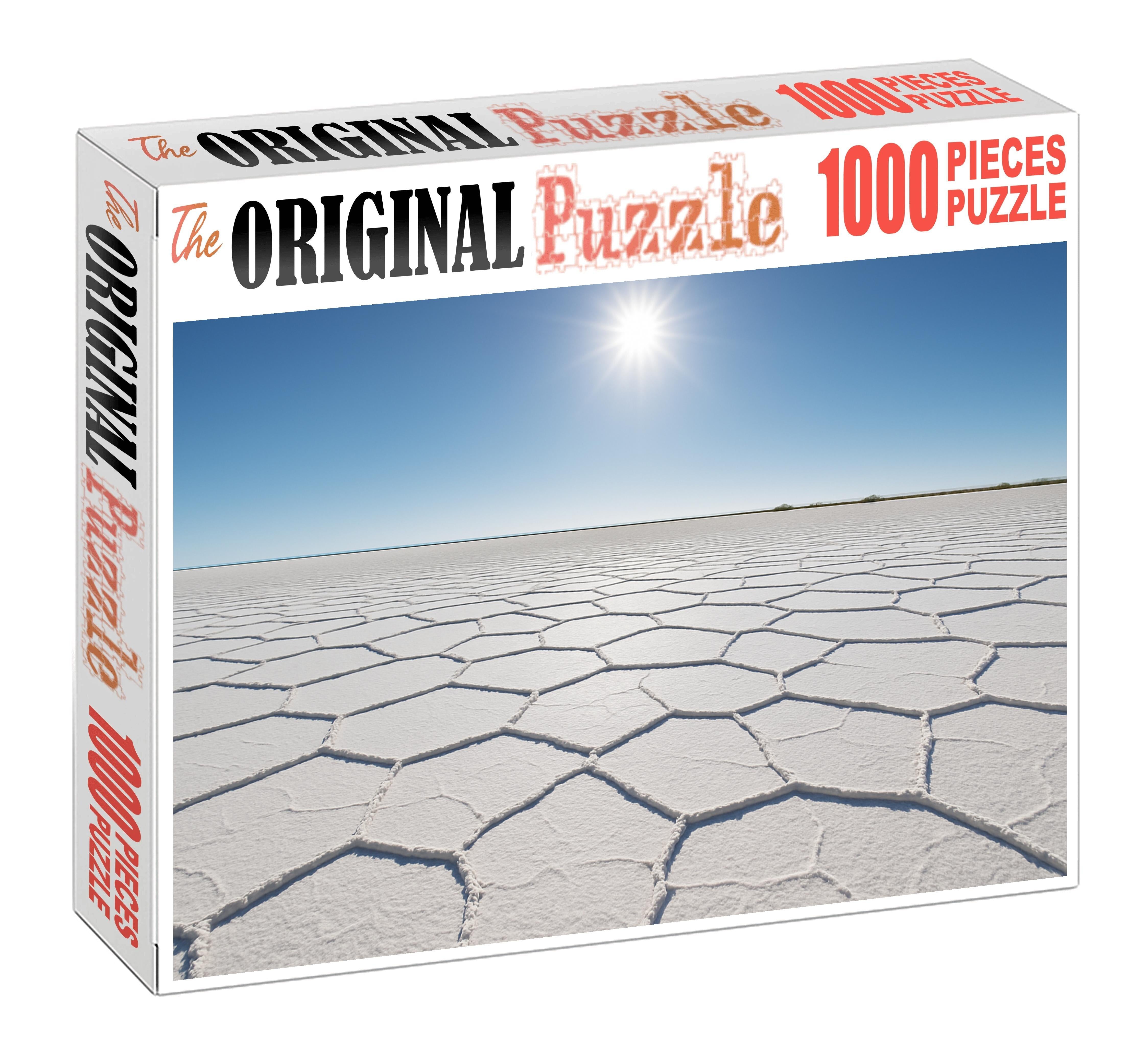 Salt Mirror Glimmering White Flats Beneath Noon Sun Puzzle Challenge