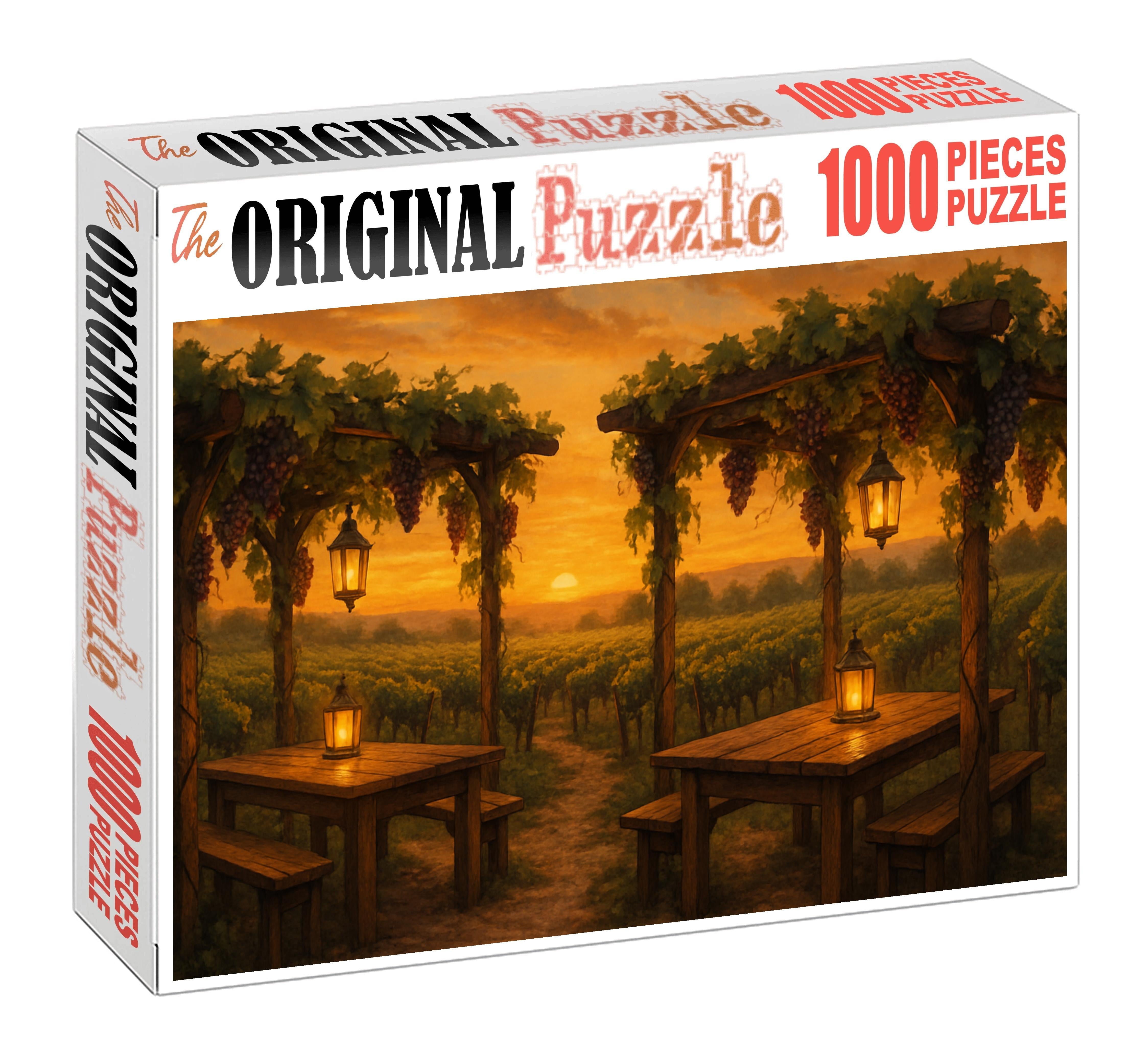 Sunset Vineyard Revelry Custom Jigsaw Puzzle