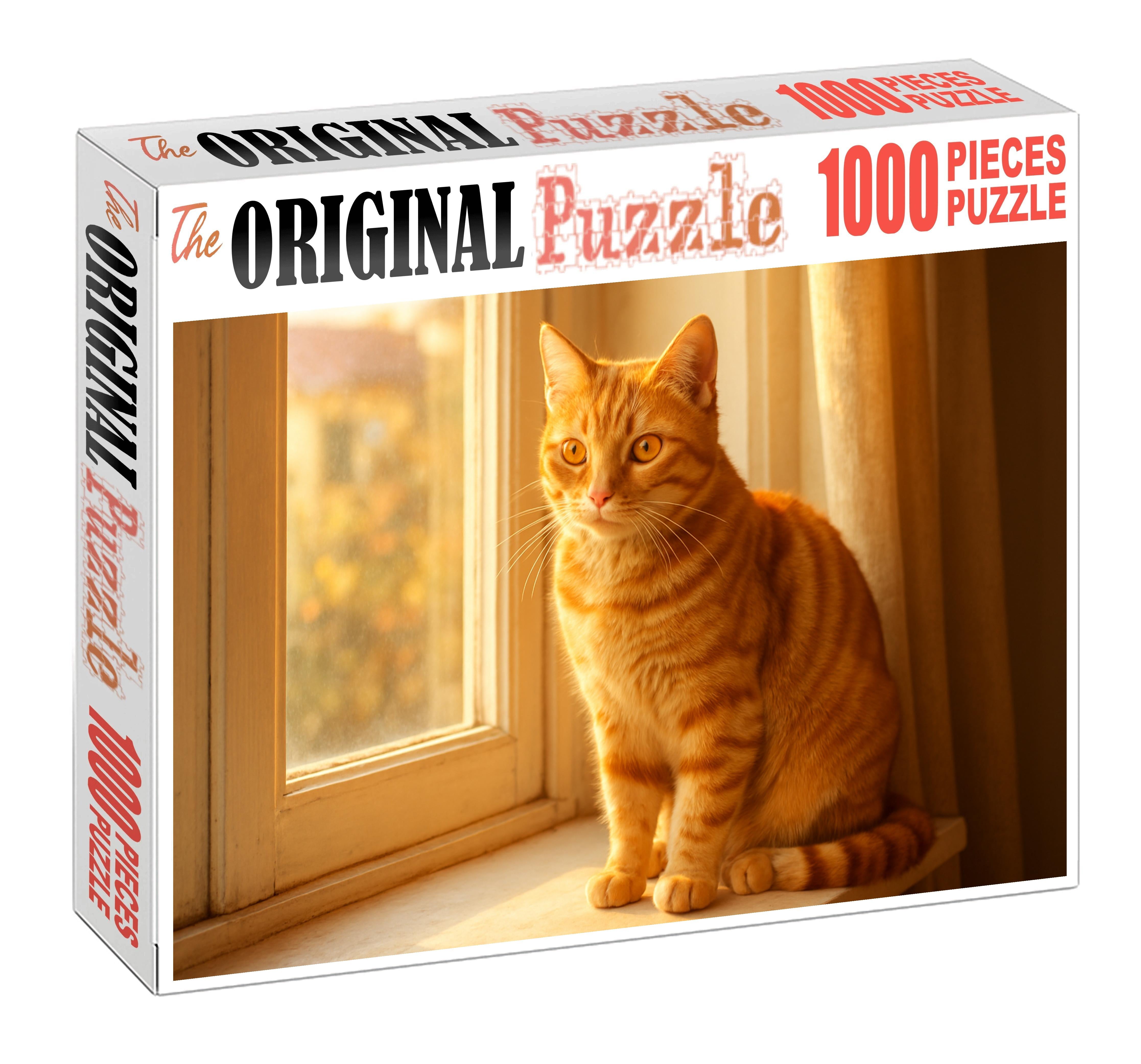 Frosted Topaz Elegant Golden Tabby With Playful Confidence 200 Piece Puzzle