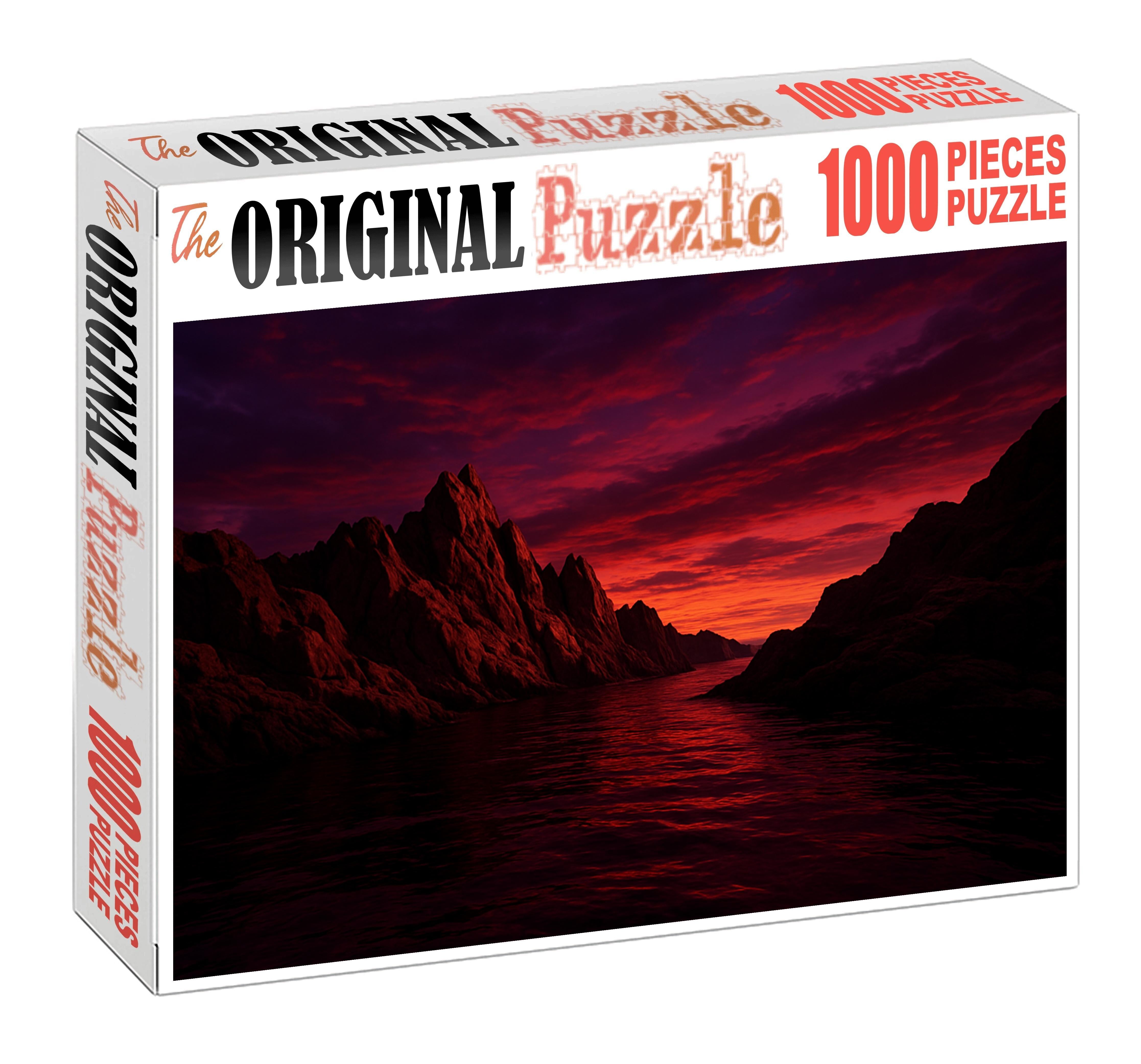 Crimson Cliffs At Dusk 200 Piece Puzzle
