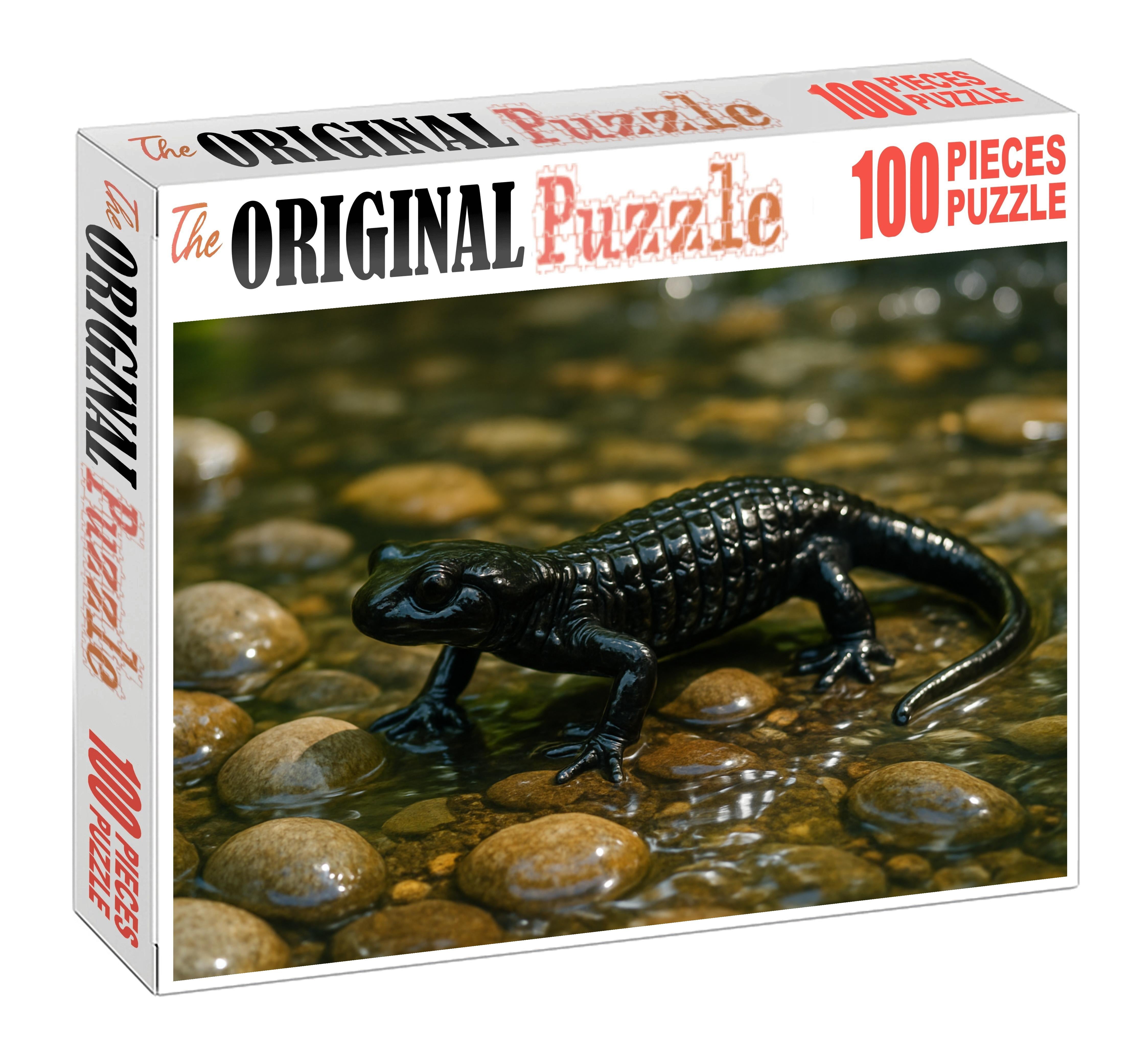 Obsidian River Treader Amphibious Tracker With Jet Black Armor Puzzle For Adults