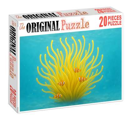 Golden Orb Anemone Radiant Tentacled Drifter With Symbiotic Clingfish 200 Piece Puzzle
