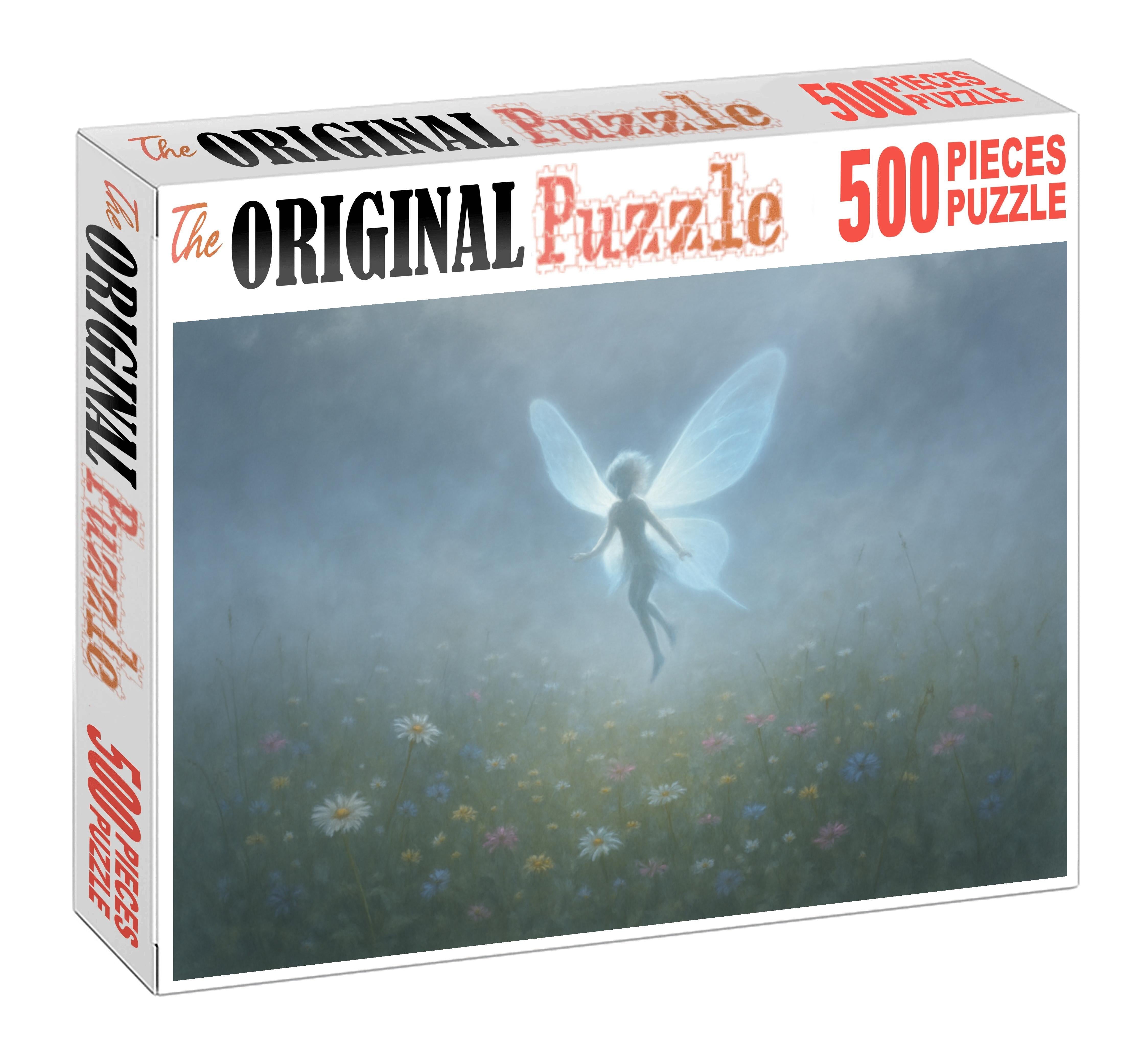 Veilwisp Sylph Delicate Air Spirit With Glowing Mist Wings Large Format Puzzle