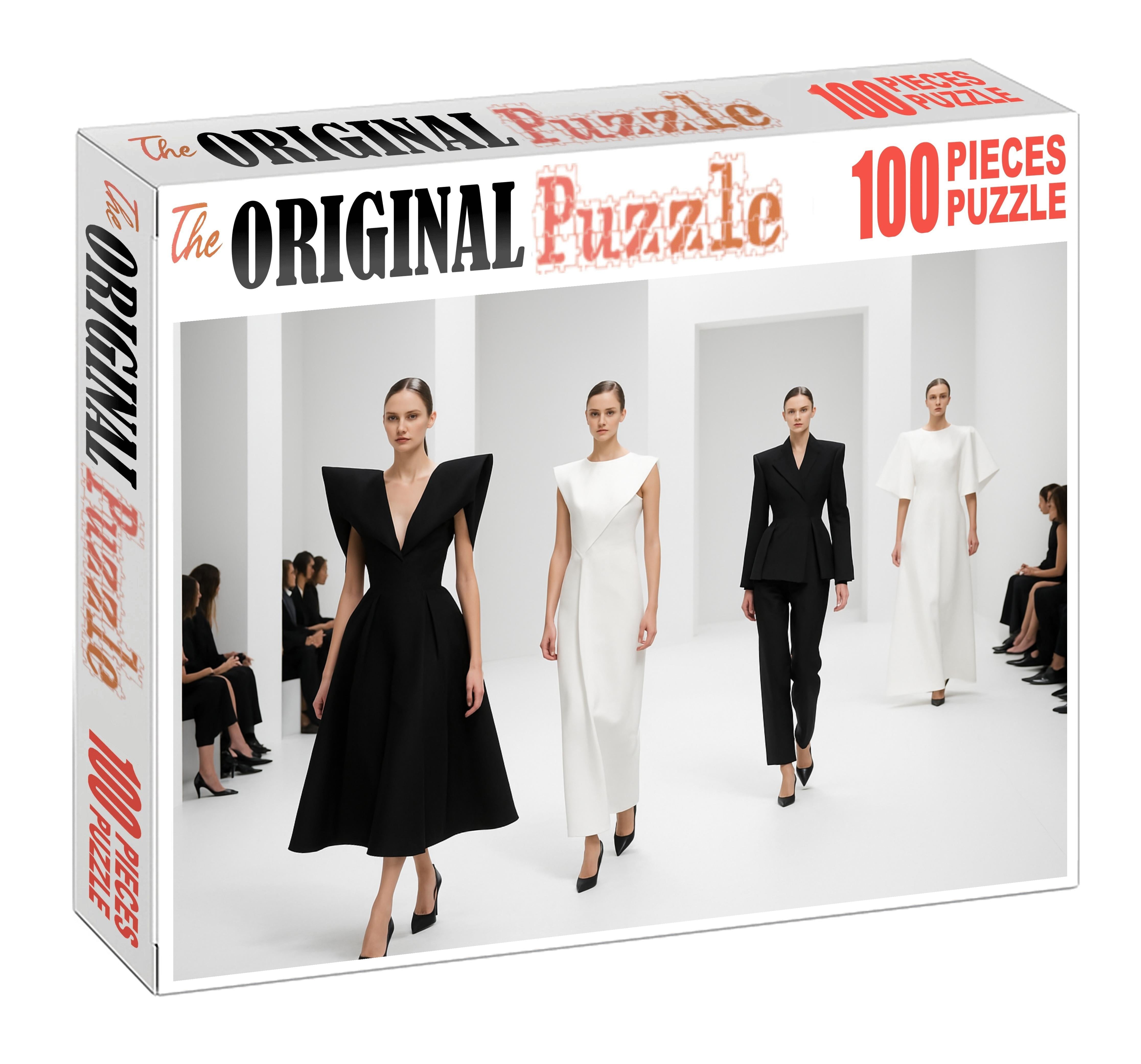 High-fashion Postminimalist Avant-garde Sculptural Silhouettes In Monochrome 20 Piece Puzzle